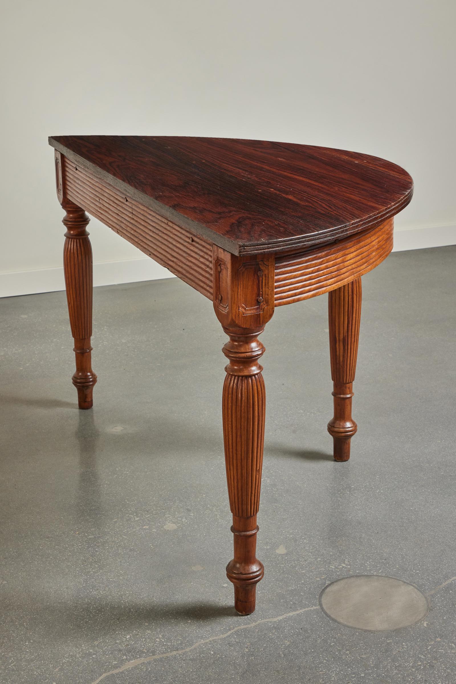 19th Century Colonial demilune Table from Indonesia 4