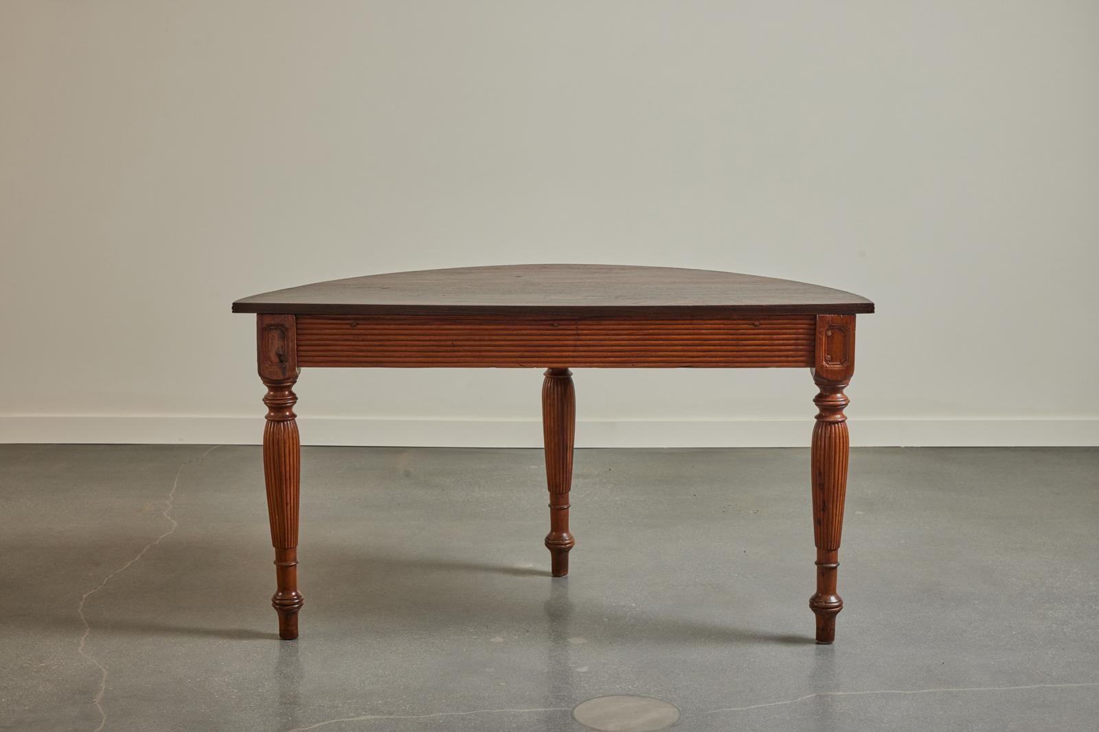 19th Century Colonial demilune Table from Indonesia 5