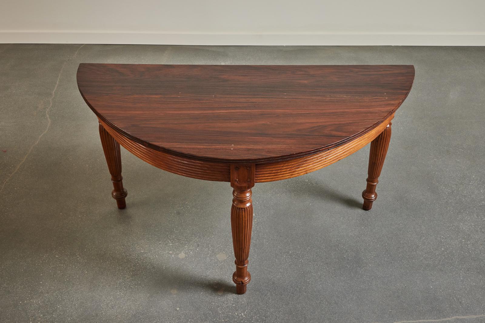 British Colonial 19th Century Colonial demilune Table from Indonesia