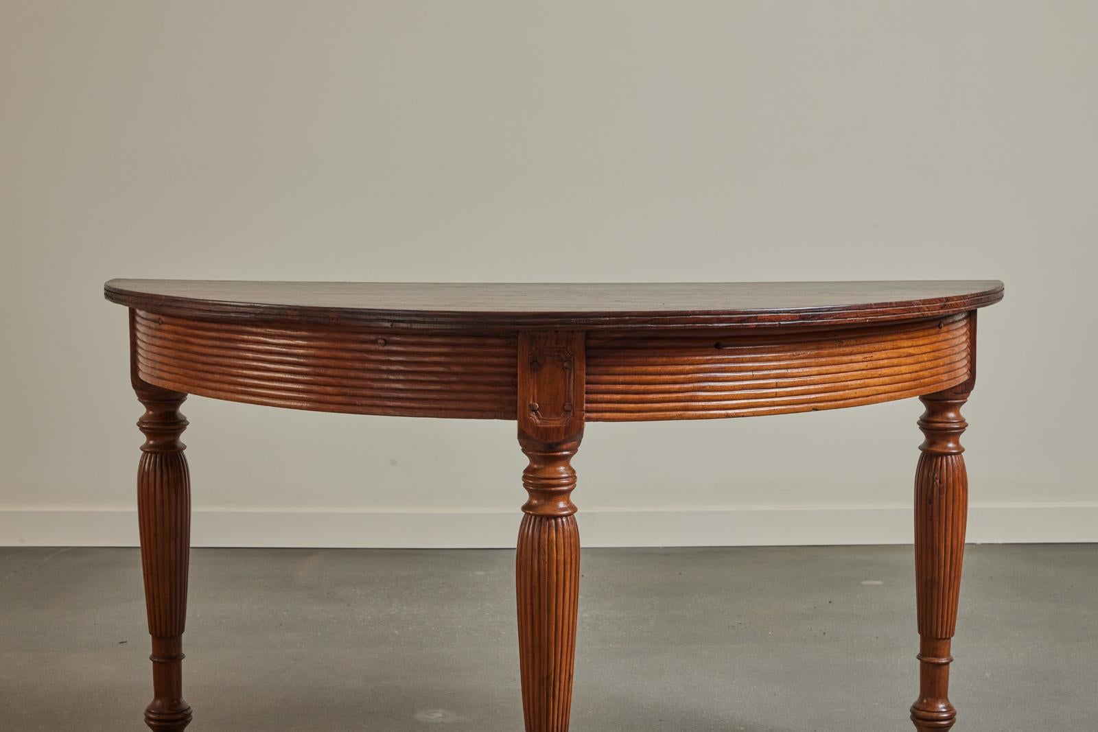 Indonesian 19th Century Colonial demilune Table from Indonesia