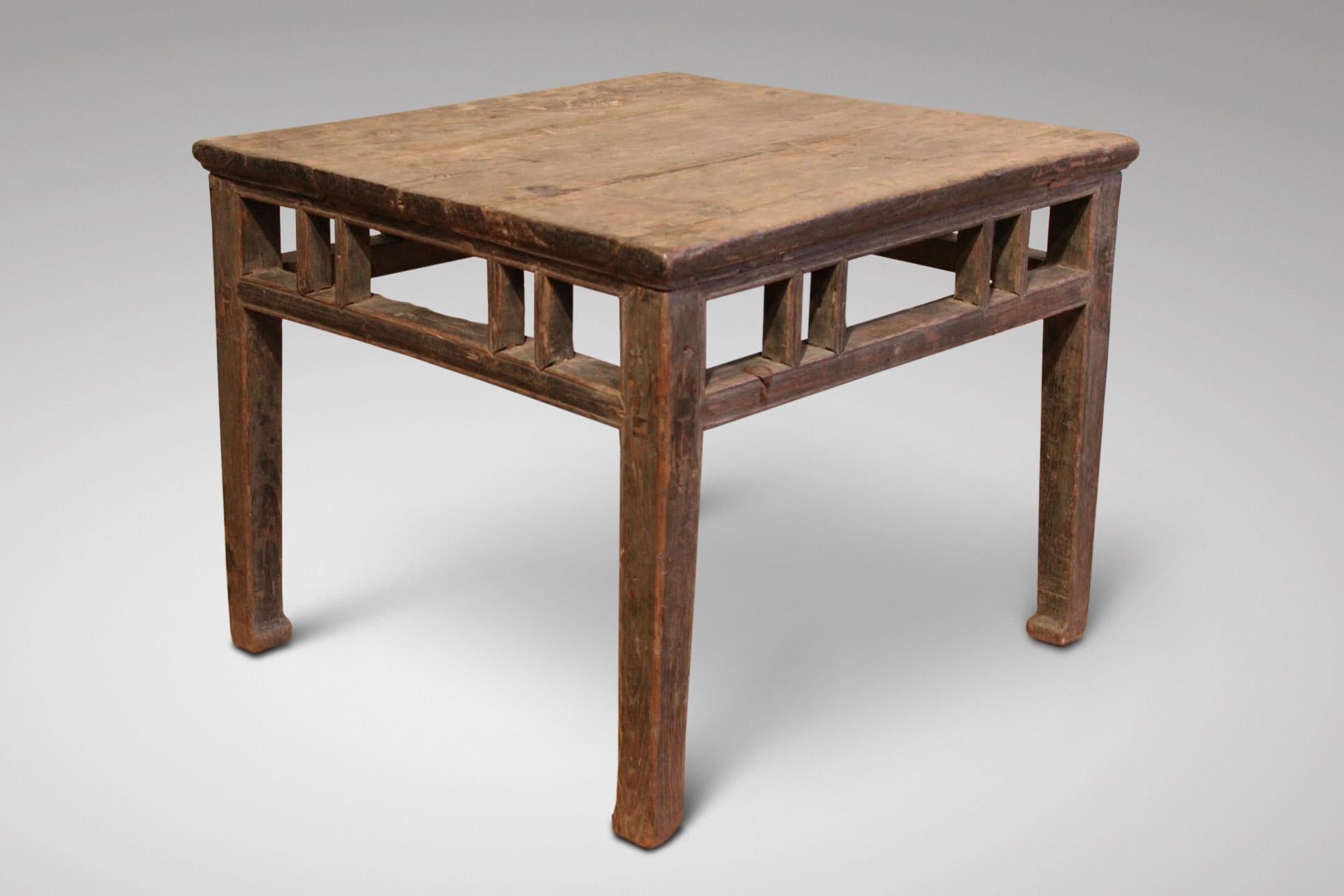 A 19th century colonial low square side table or coffee table made from hardwood. Great patina.

The dimensions are:
Height: 53cm (20.9in)
Width: 66cm (26.0in)
Depth: 63cm (24.8in)

This small low table is in good antique condition throughout with