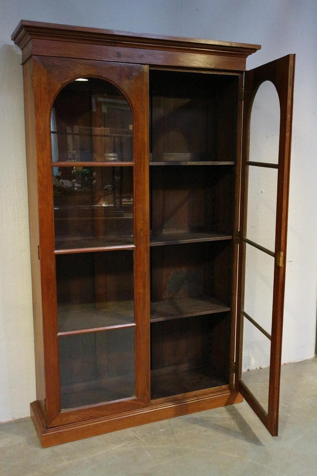 Indian 19th Century Colonial Teak 2-Door bookcase