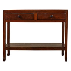 19th Century Colonial Teak Console Table with Drawers
