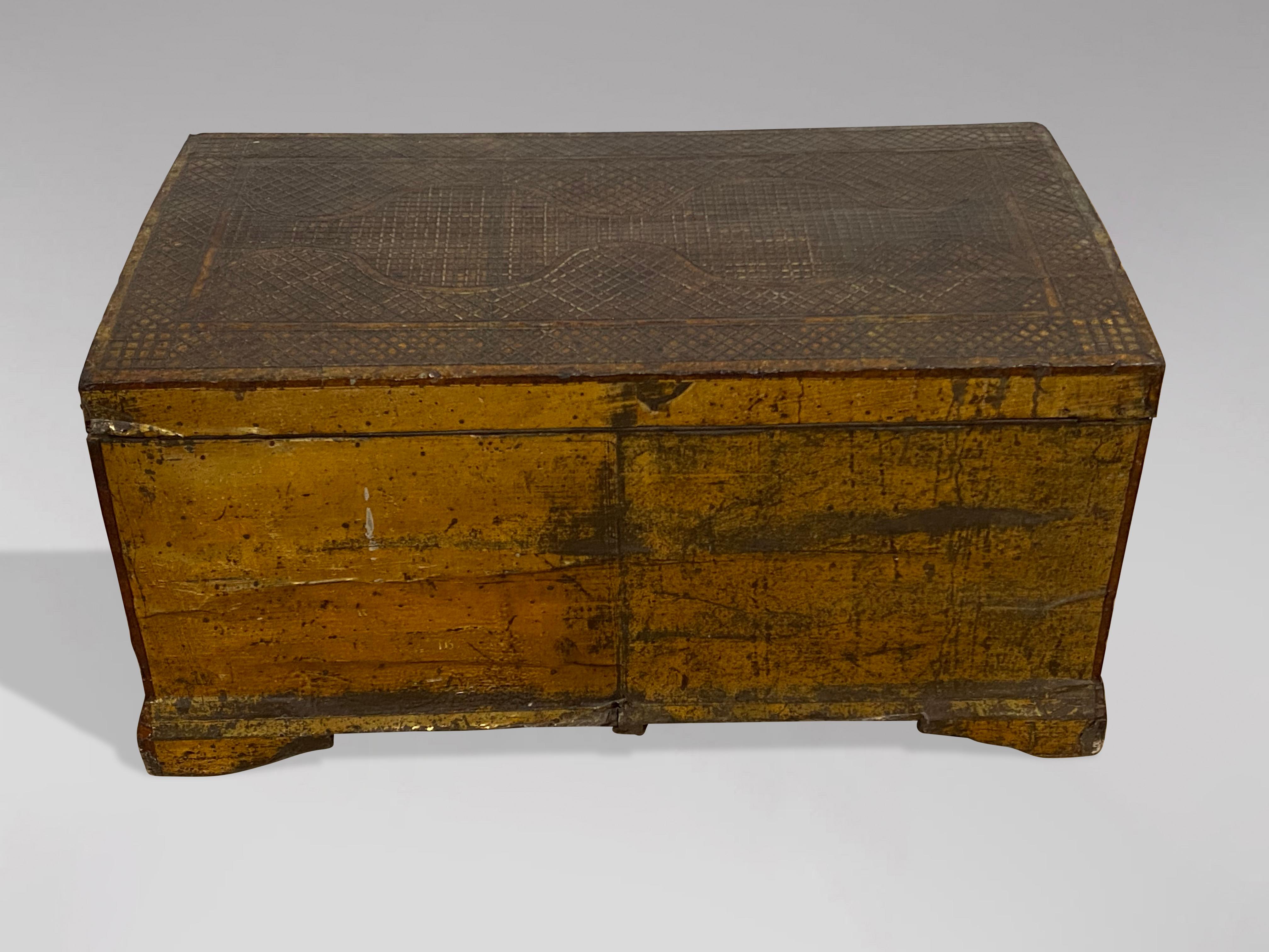 Metal 19th Century Colonial Travelling Chest or Trunk For Sale