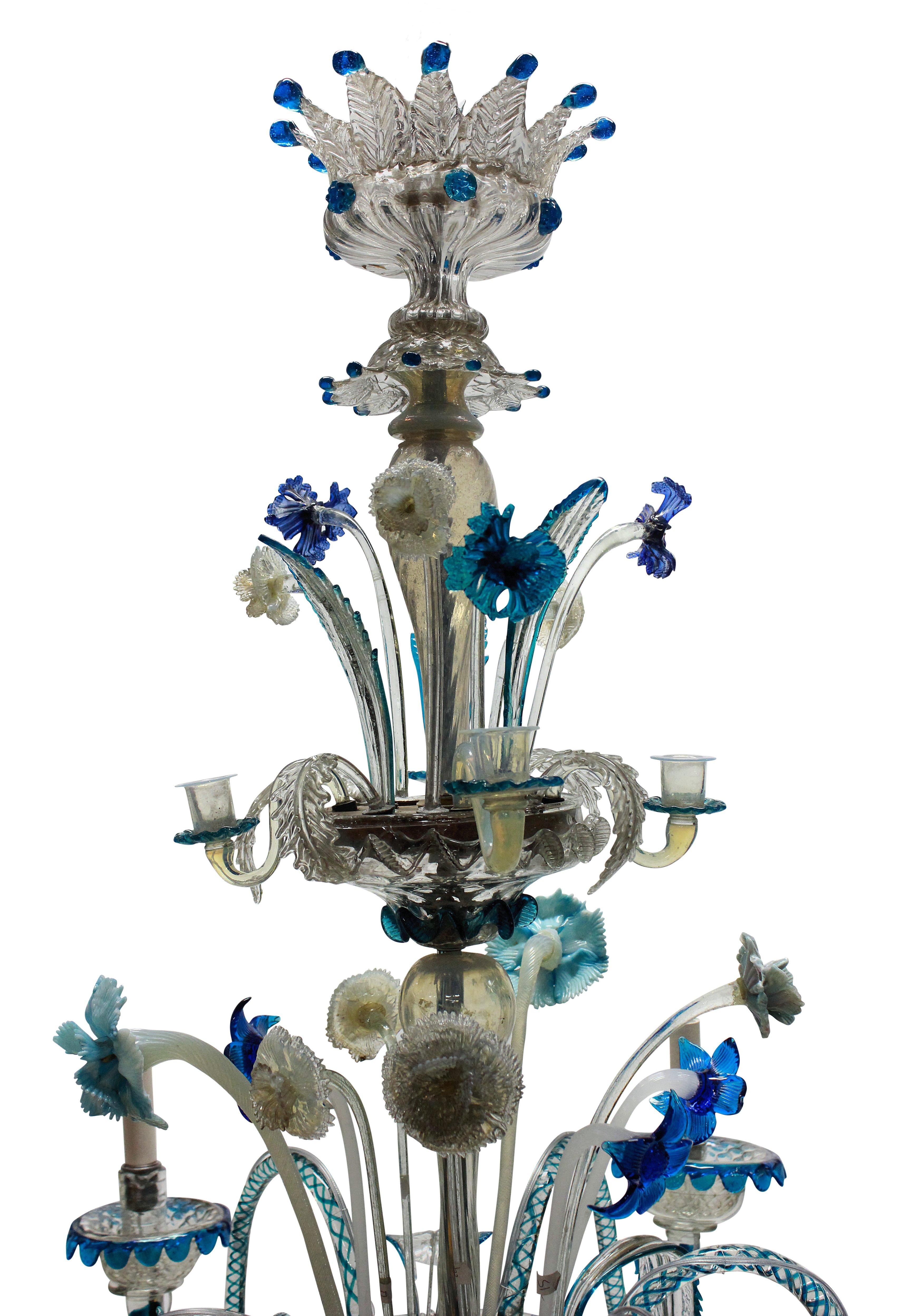 Italian 19th Century Colored Murano Chandelier
