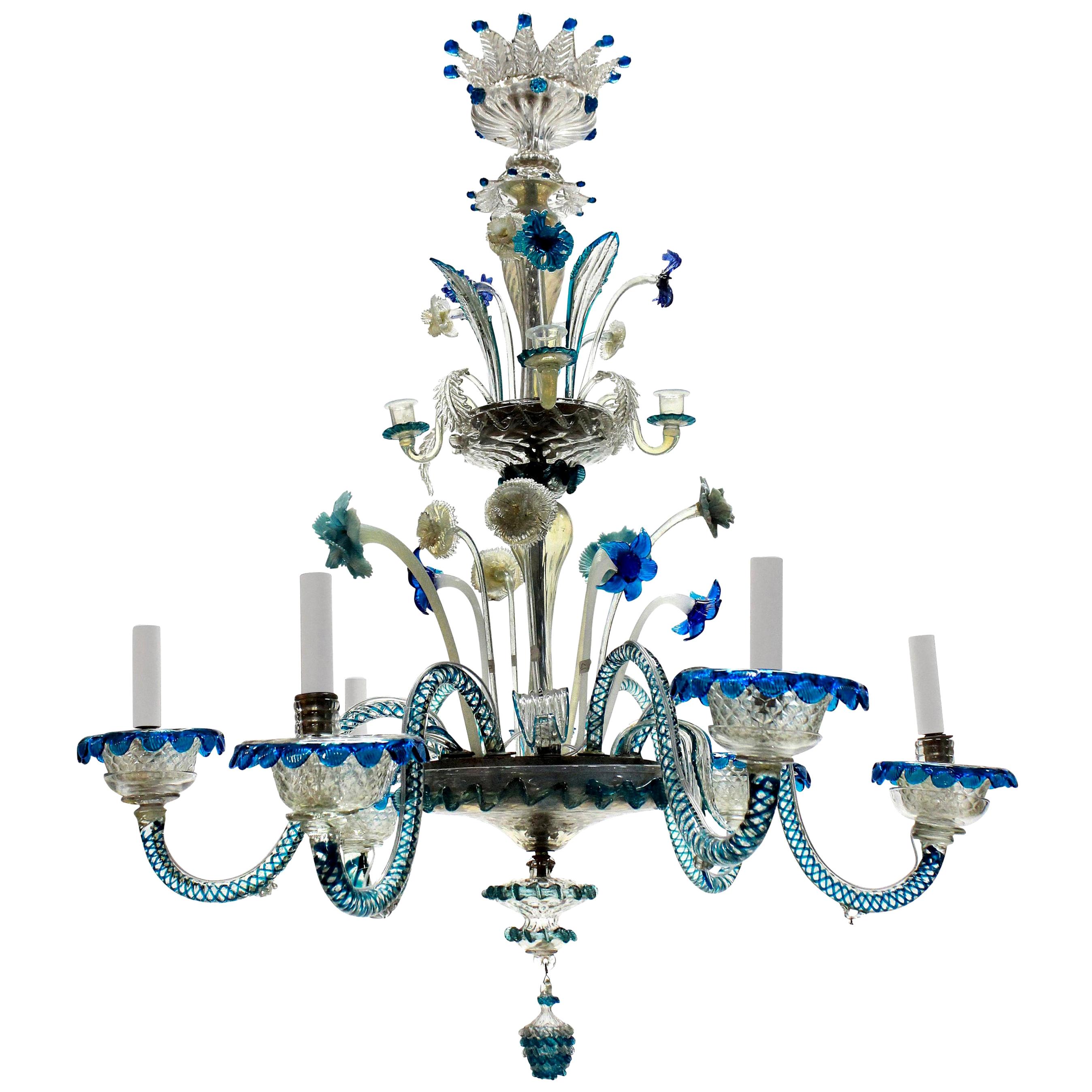 19th Century Colored Murano Chandelier