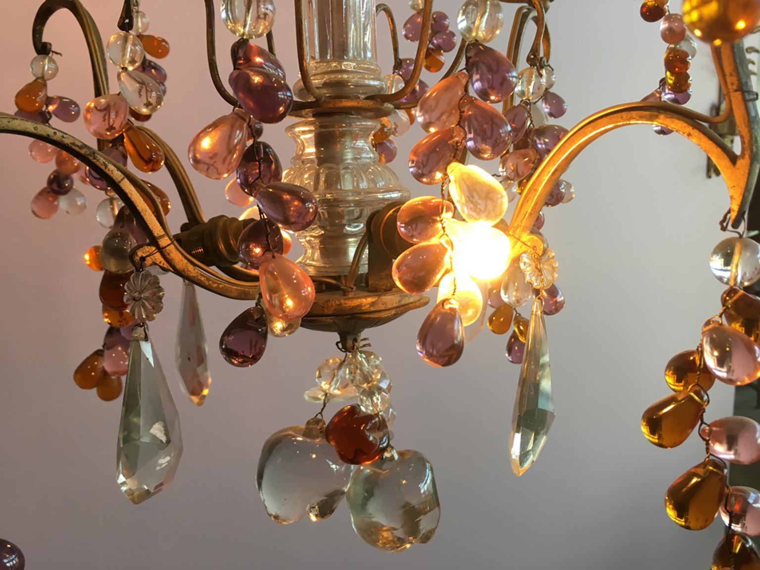 Napoleon III 19th Century Colorful French Chandelier with Crystal Glass