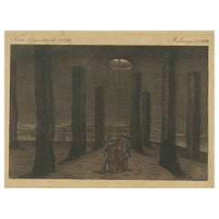 Antique 19th Century Coloured Engraving - The Salt Mine of Northwich, Cheshire