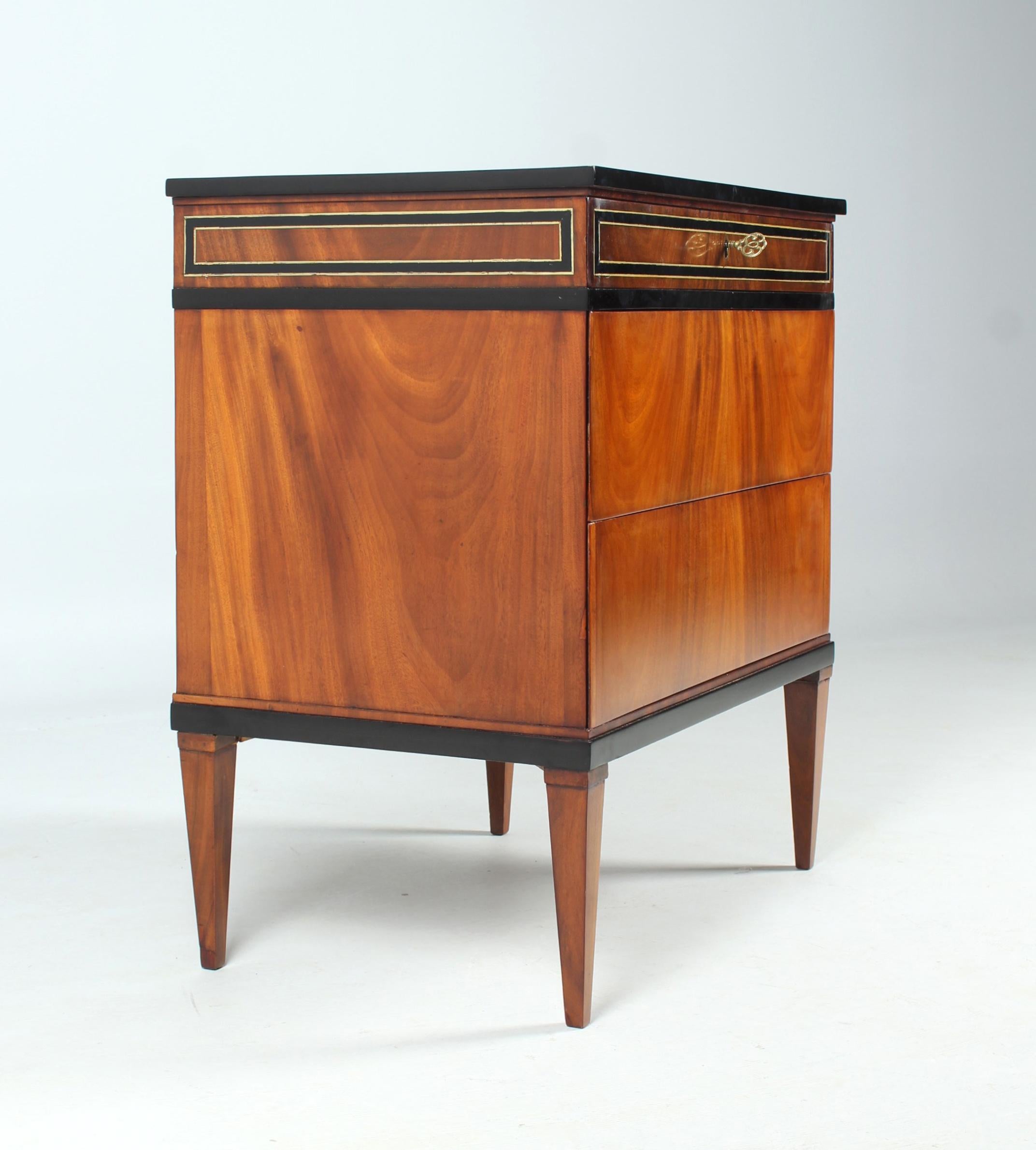 Wood 19th Century, Commode with Trick Lock, Secret Locker System, Biedermeier C. 1810