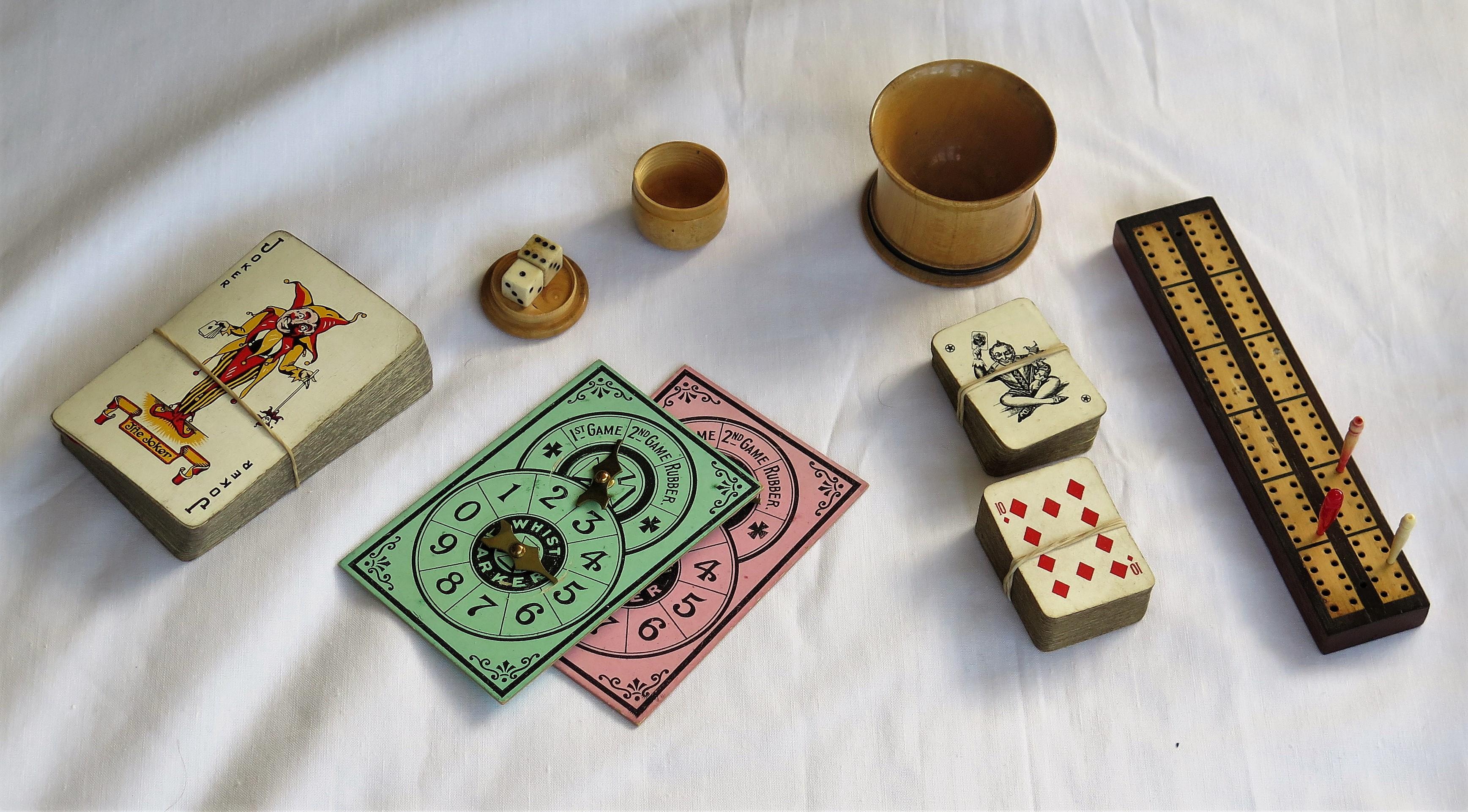 Compendium de jeux complet du 19ème siècle en boîte jointe en bois de feuillus - De nombreux jeux en vente 4