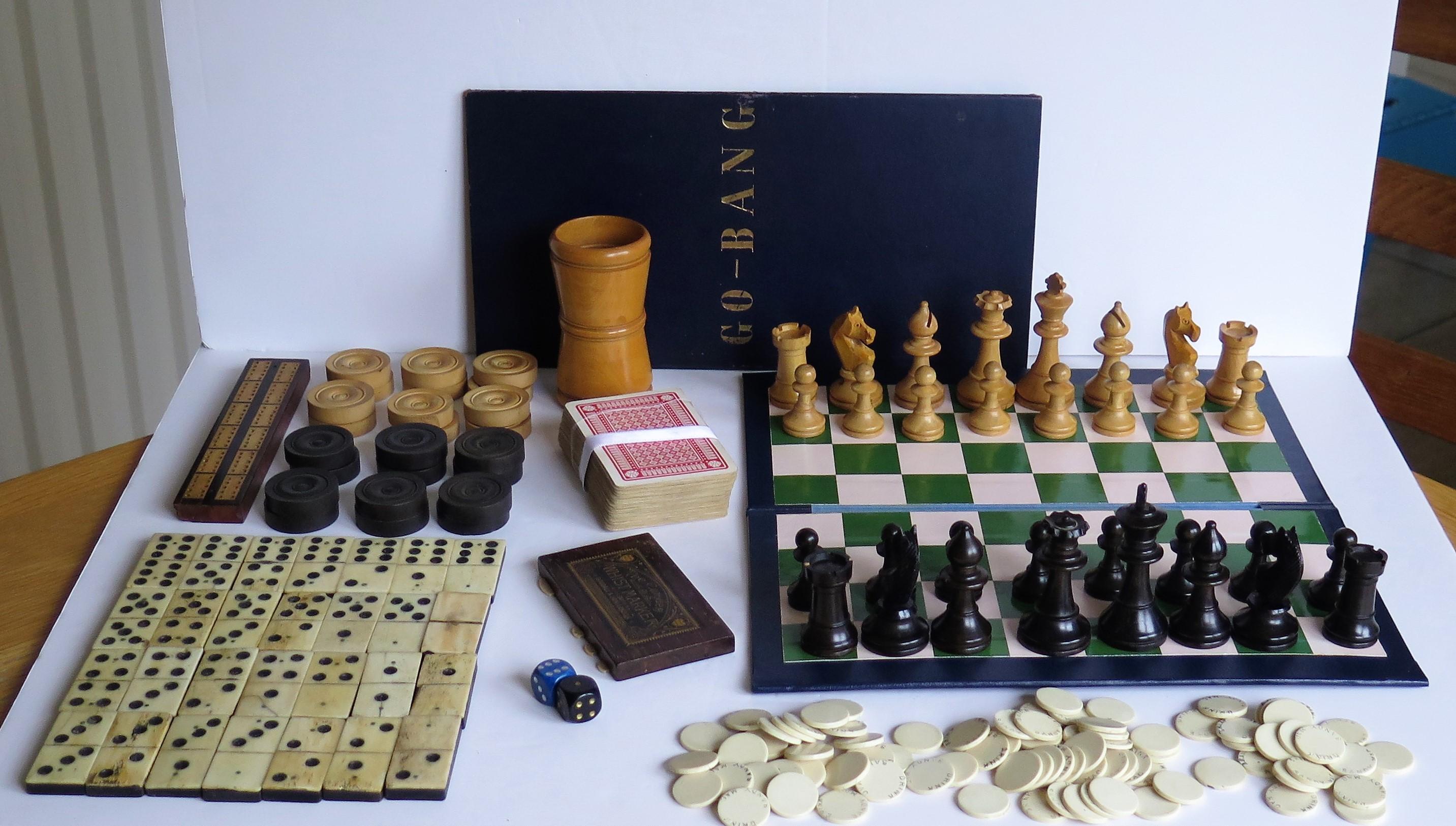 19th Century Complete Games Compendium in Hardwood Jointed Box over 8 ...