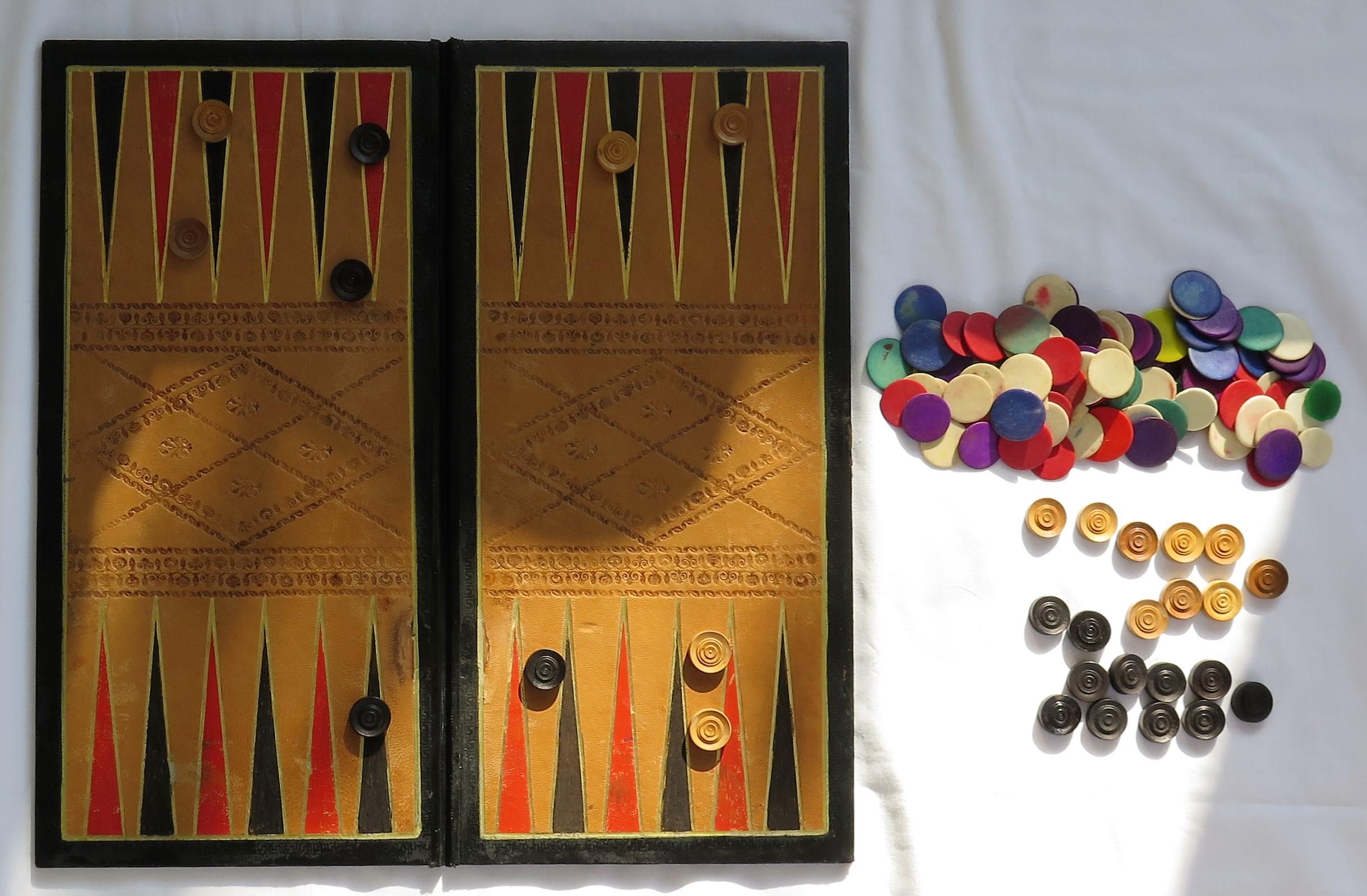 Grand Compendium de Jeux Victorien en Boîte reliée en Bois Dur avec De nombreux Jeux en vente 1