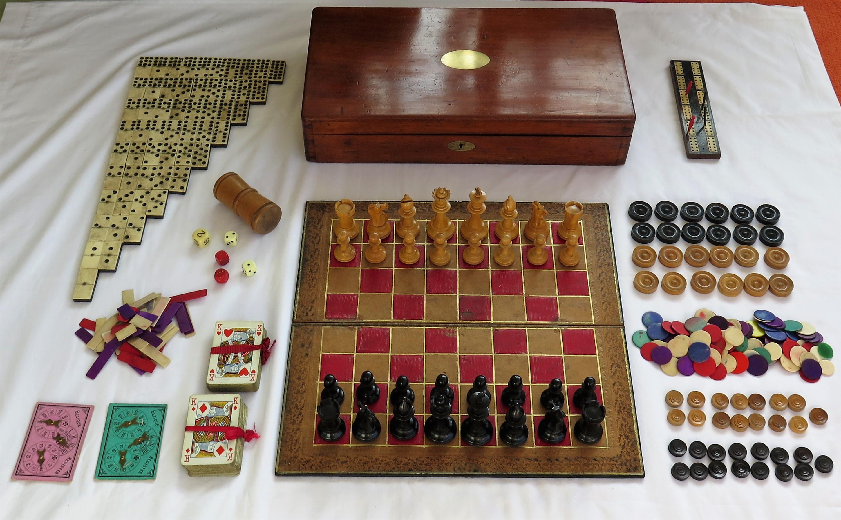 compendium of games in wooden box