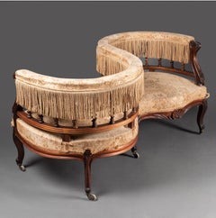 19e siècle Confident / Siège de conversation / Tête-à-tête