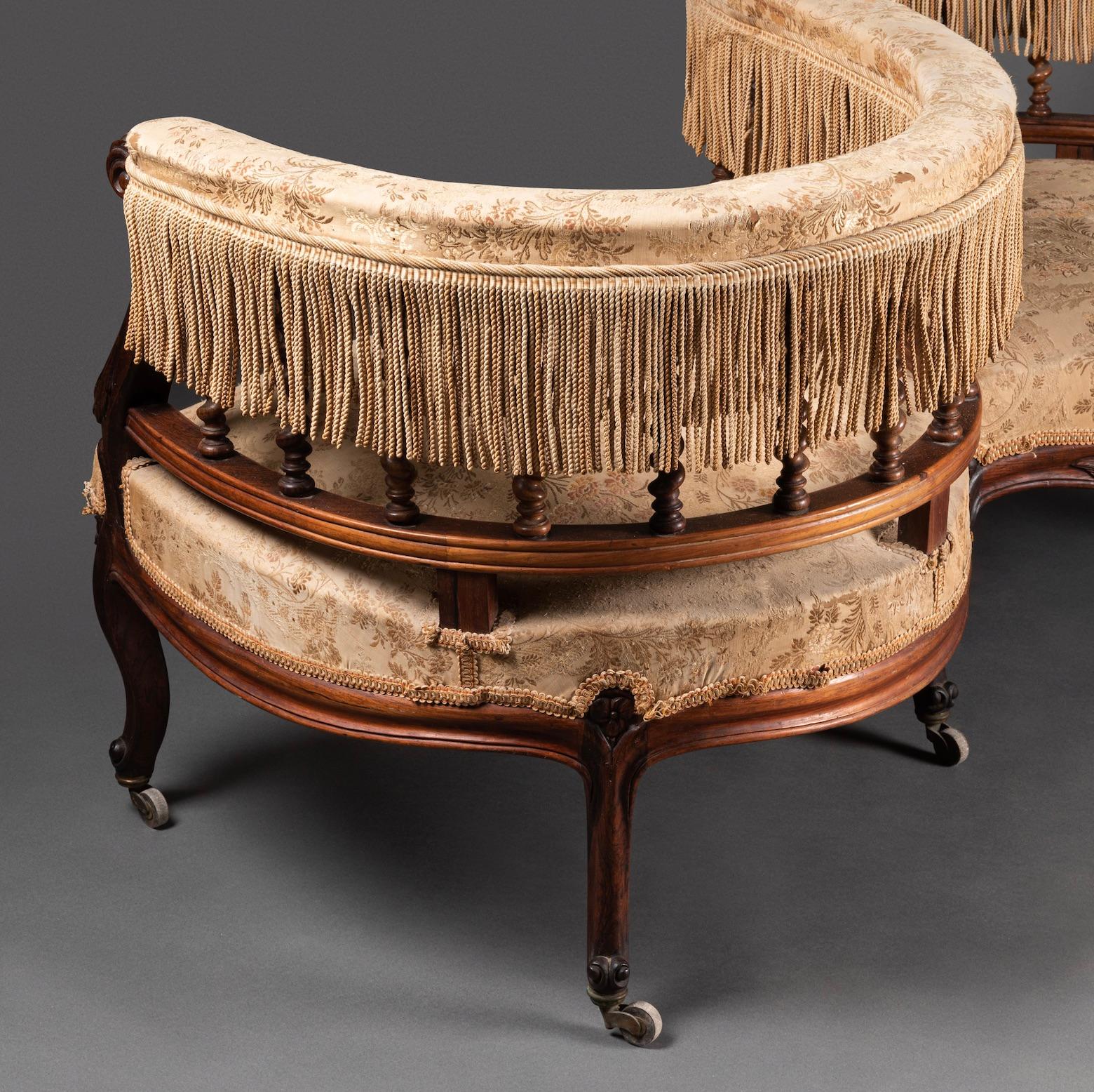 Napoleon III 19th Century Confident / Conversation Seat / Tête-à-tête  For Sale