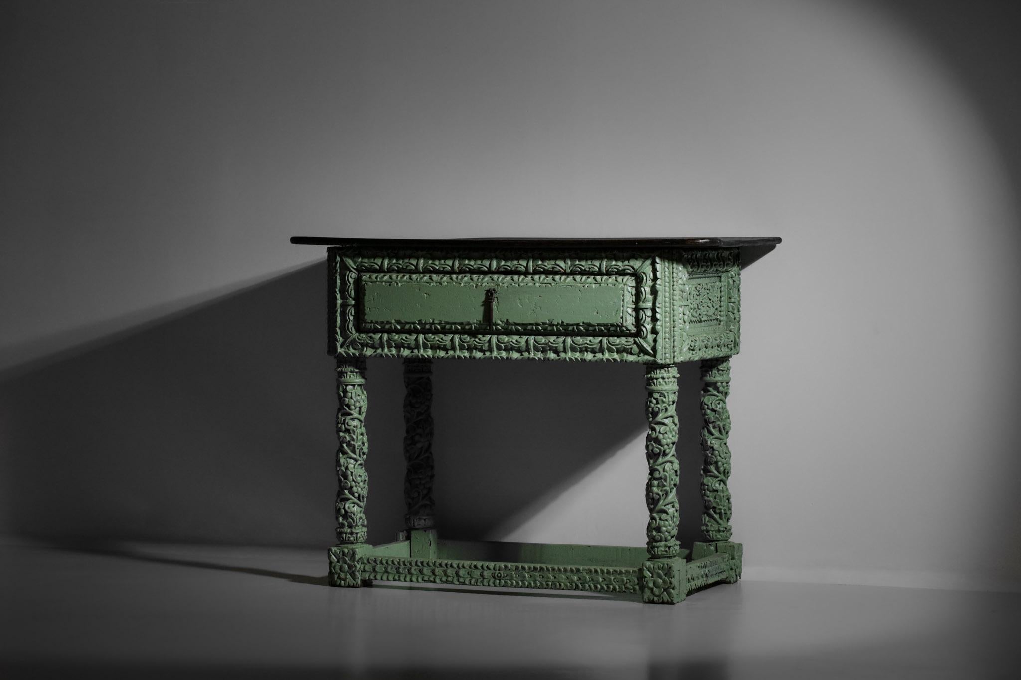 19th Century Console in Carved Wood French Work 7