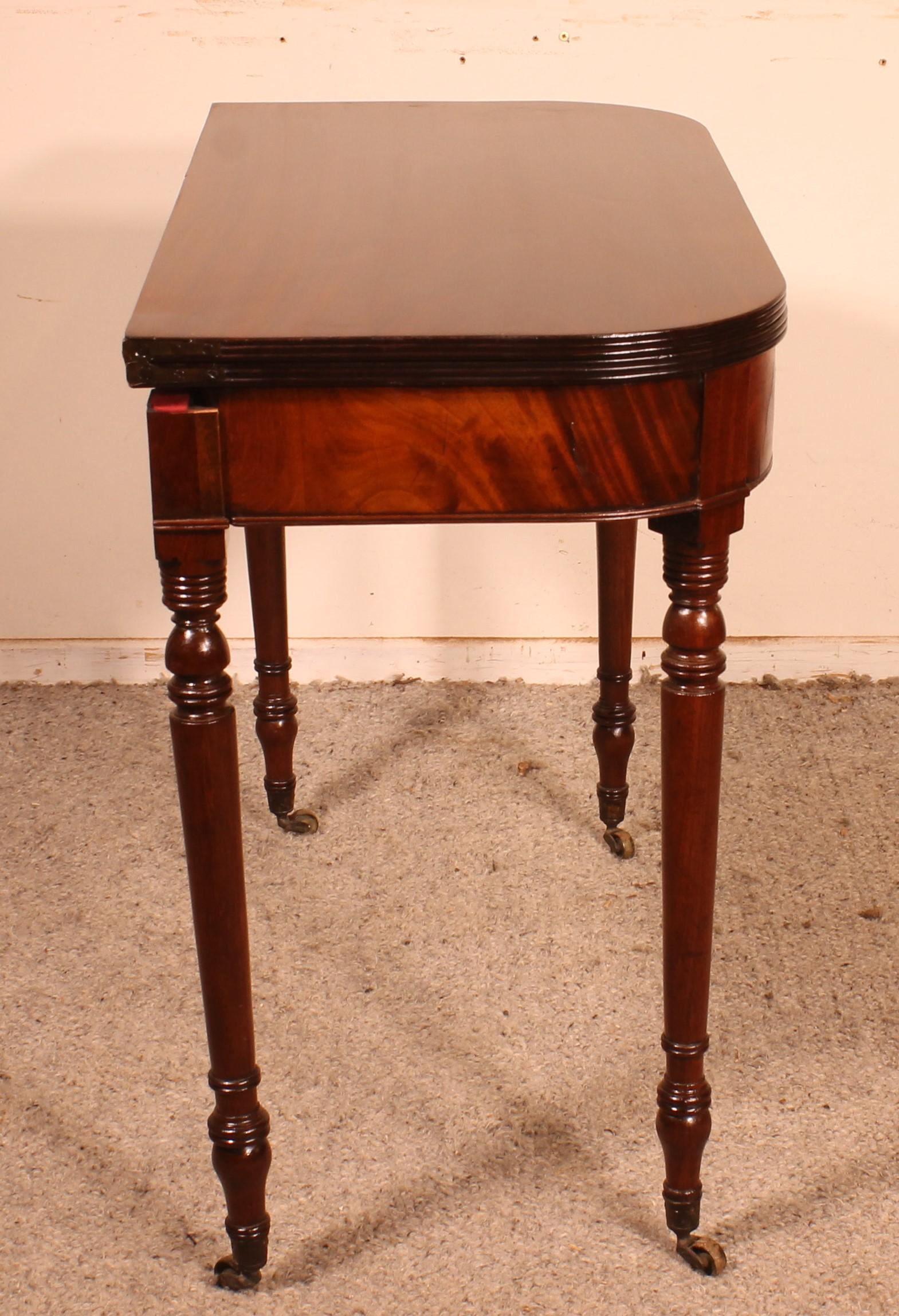 British 19th Century Console Or Game Table In Mahogany For Sale