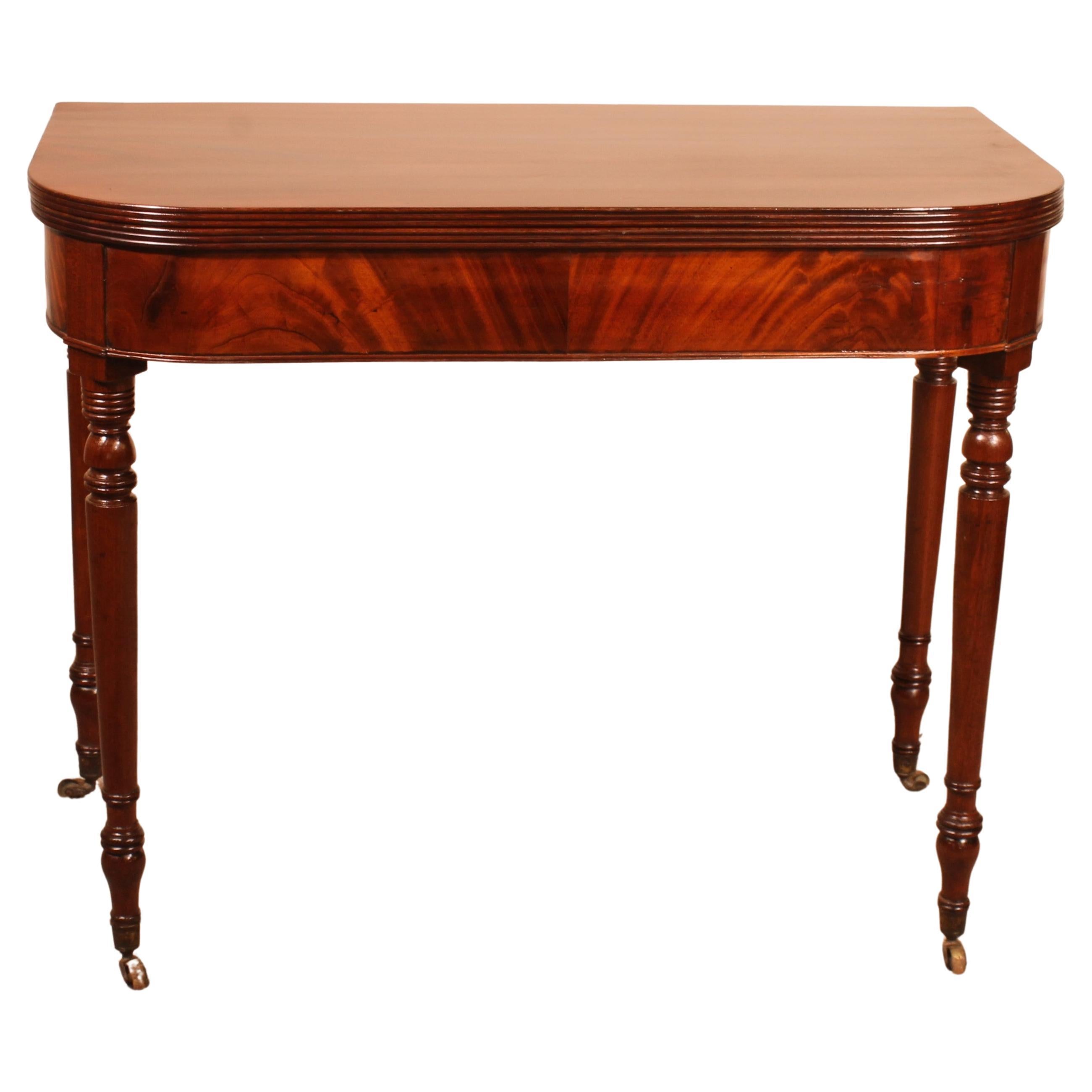19th Century Console Or Game Table In Mahogany For Sale