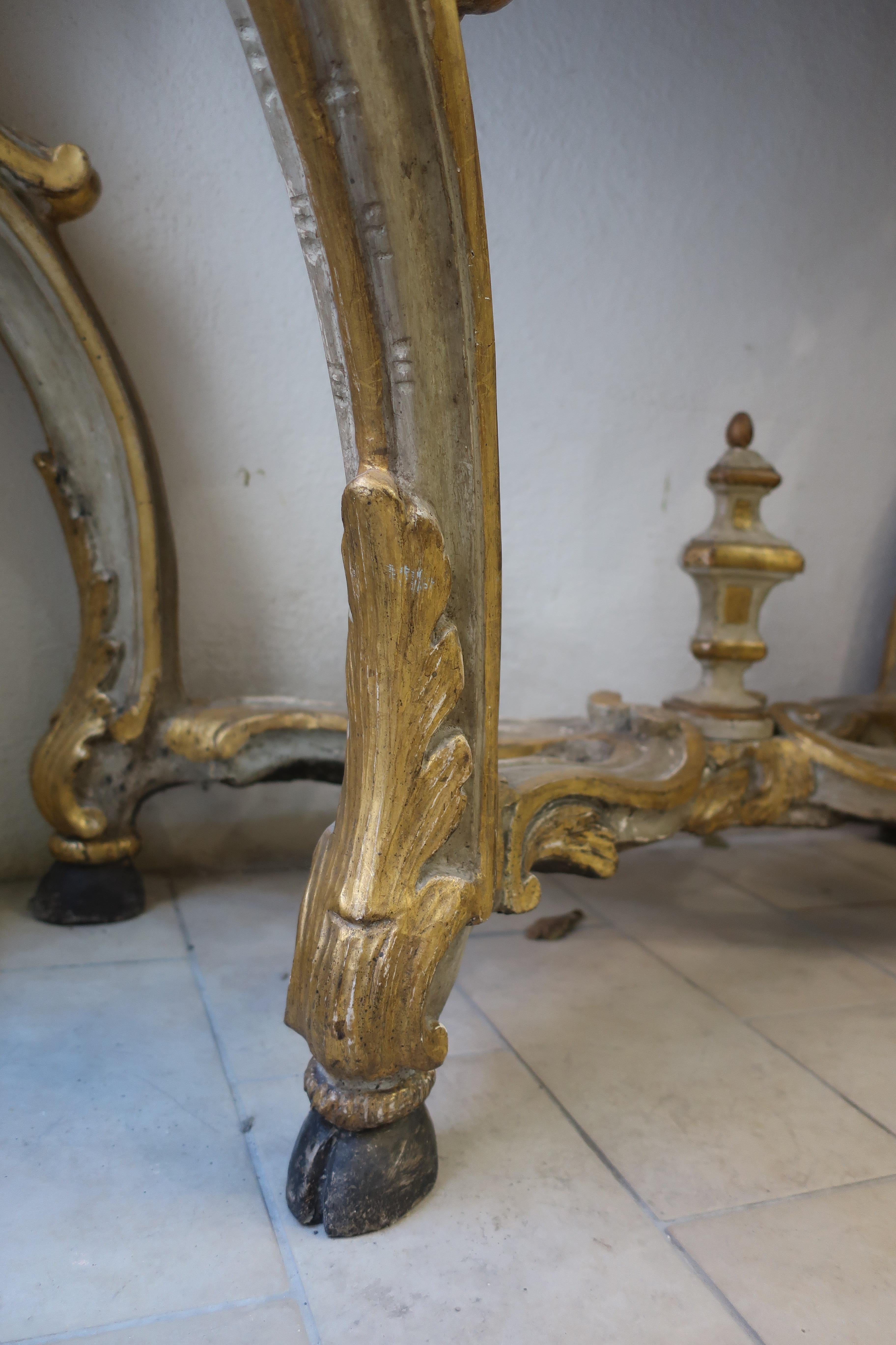 Wood 19th Century Console table Louis XV period 1730 For Sale