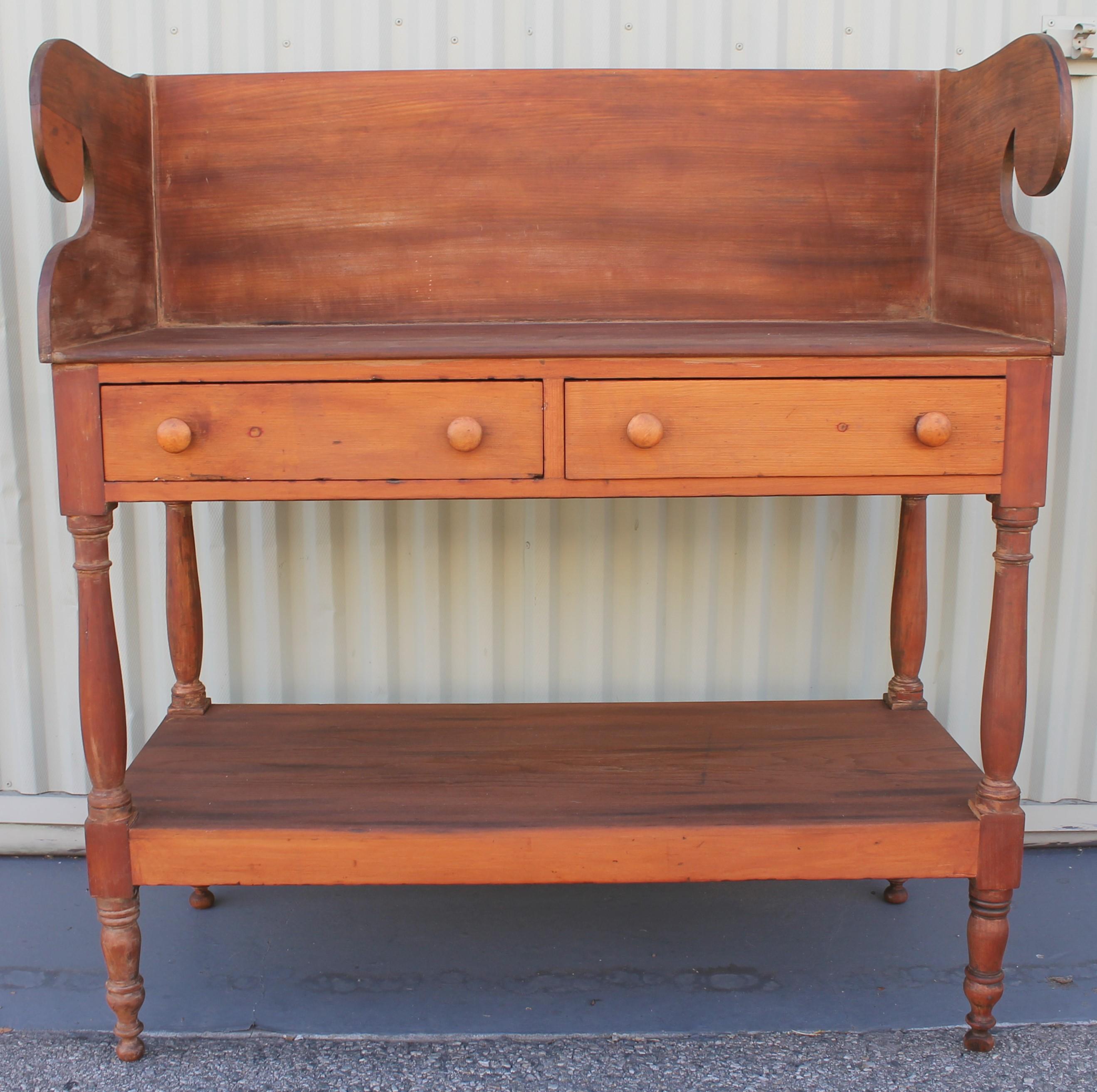 Country 19th Century Console Table with Drawers from Pennsylvania