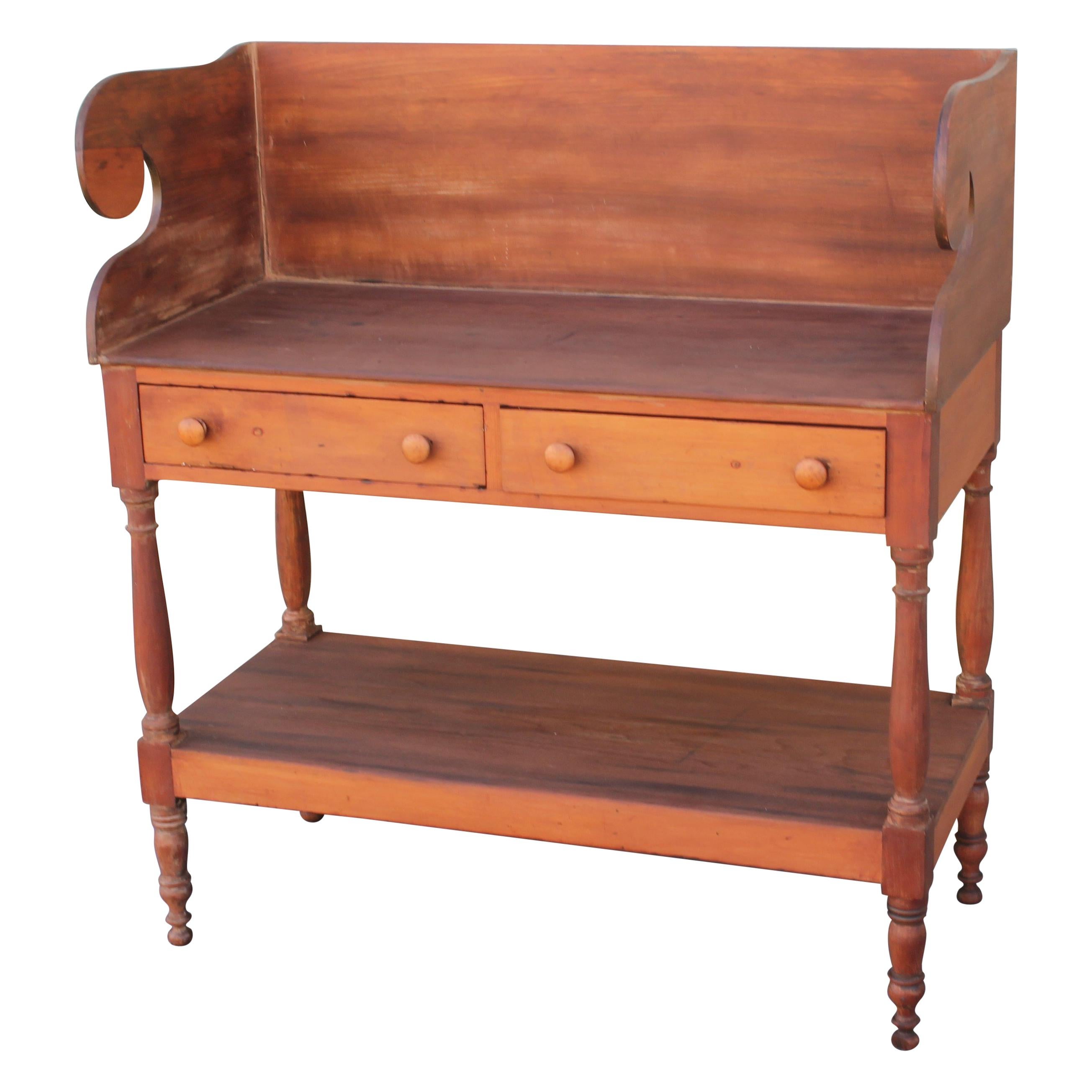 19th Century Console Table with Drawers from Pennsylvania