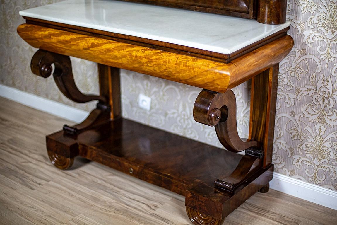 Table console du XIXe siècle avec miroir à charnière en vente 9