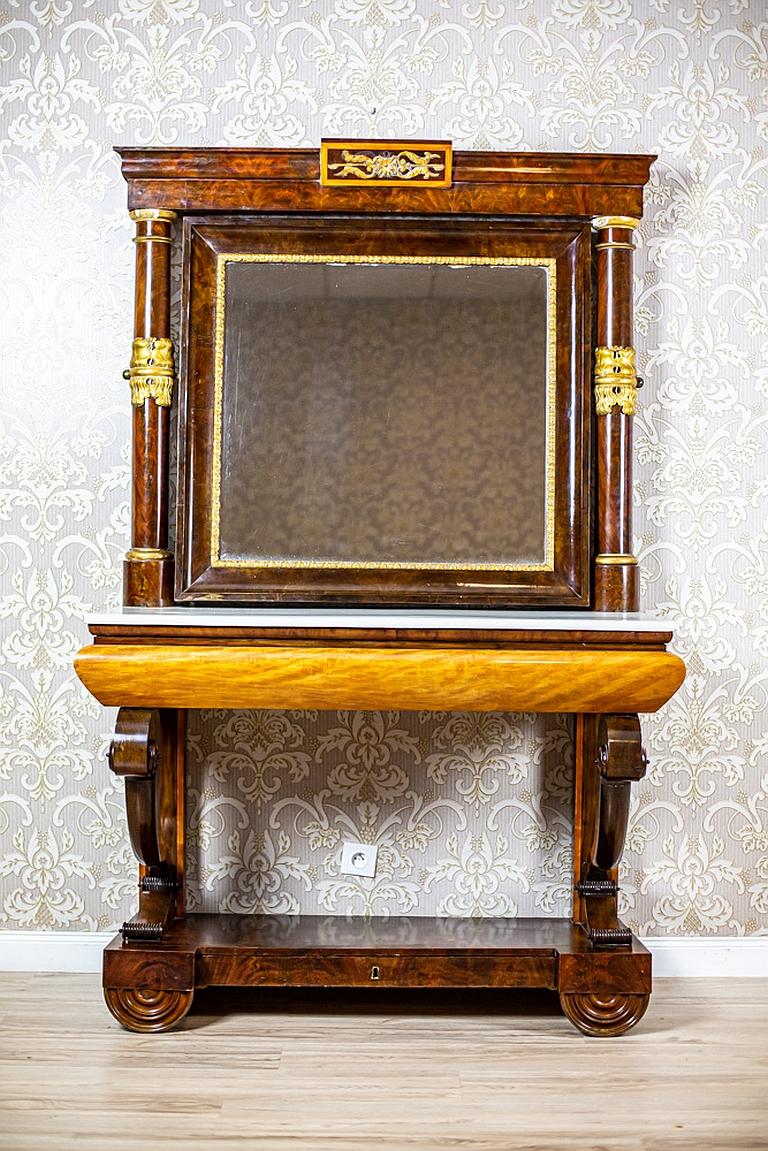Espagnol Table console du XIXe siècle avec miroir à charnière en vente