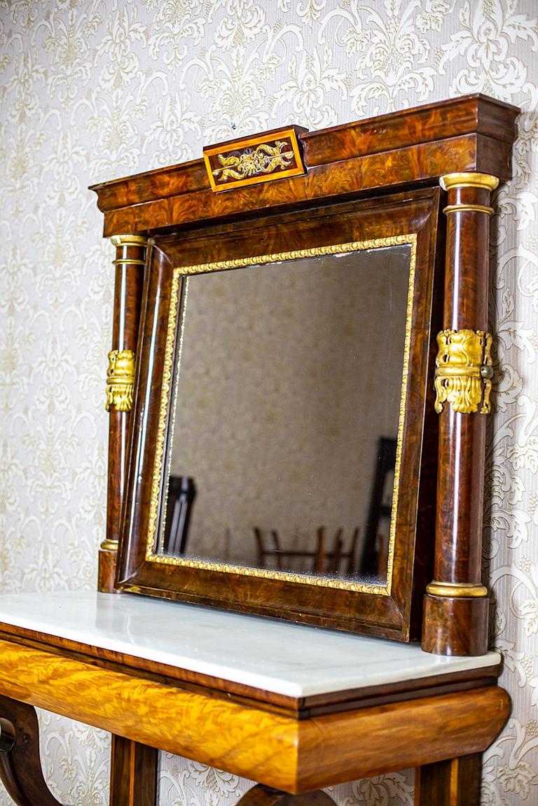 Table console du XIXe siècle avec miroir à charnière en vente 1
