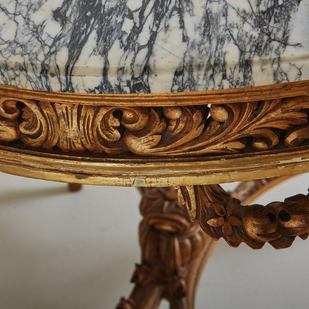 19th Century Console Table with Italian Marble in the Style of Louis XVI 8