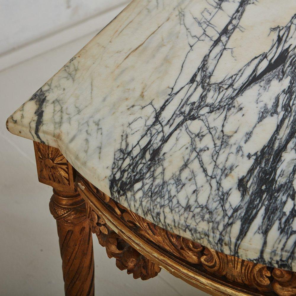 19th Century Console Table with Italian Marble in the Style of Louis XVI 3