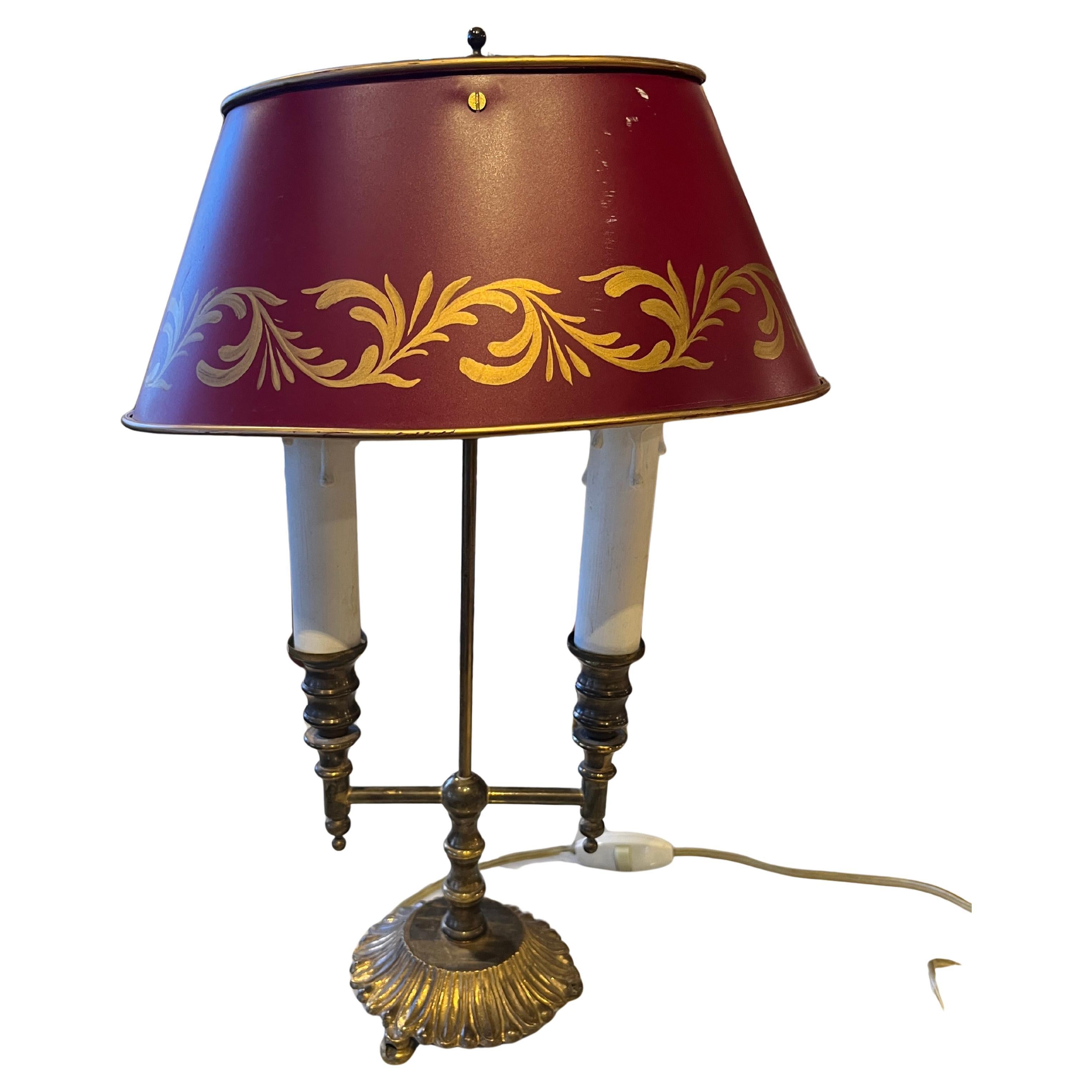 19th Century Consulat - Empire Style French Tole Bouillotte Lamp