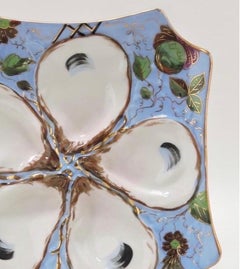 19th Century Continental 5 Well Square Oyster Plate