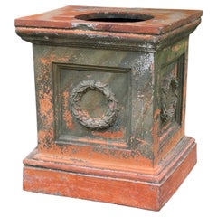 19th Century Continental Artisan Crafted Terracotta Garden Plinth, Urn Pedestal