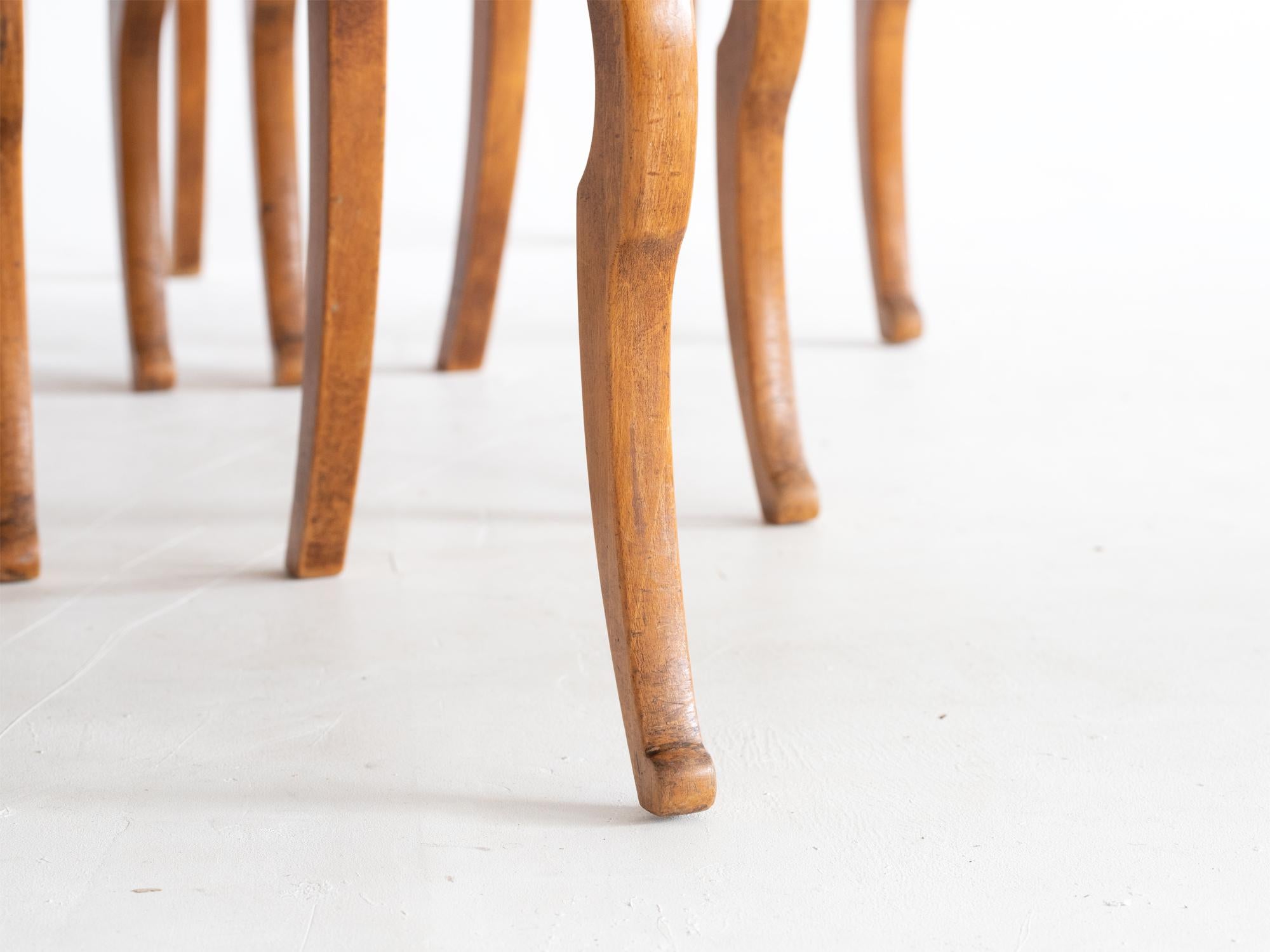 19th Century Continental Beech Dining Chairs For Sale 5