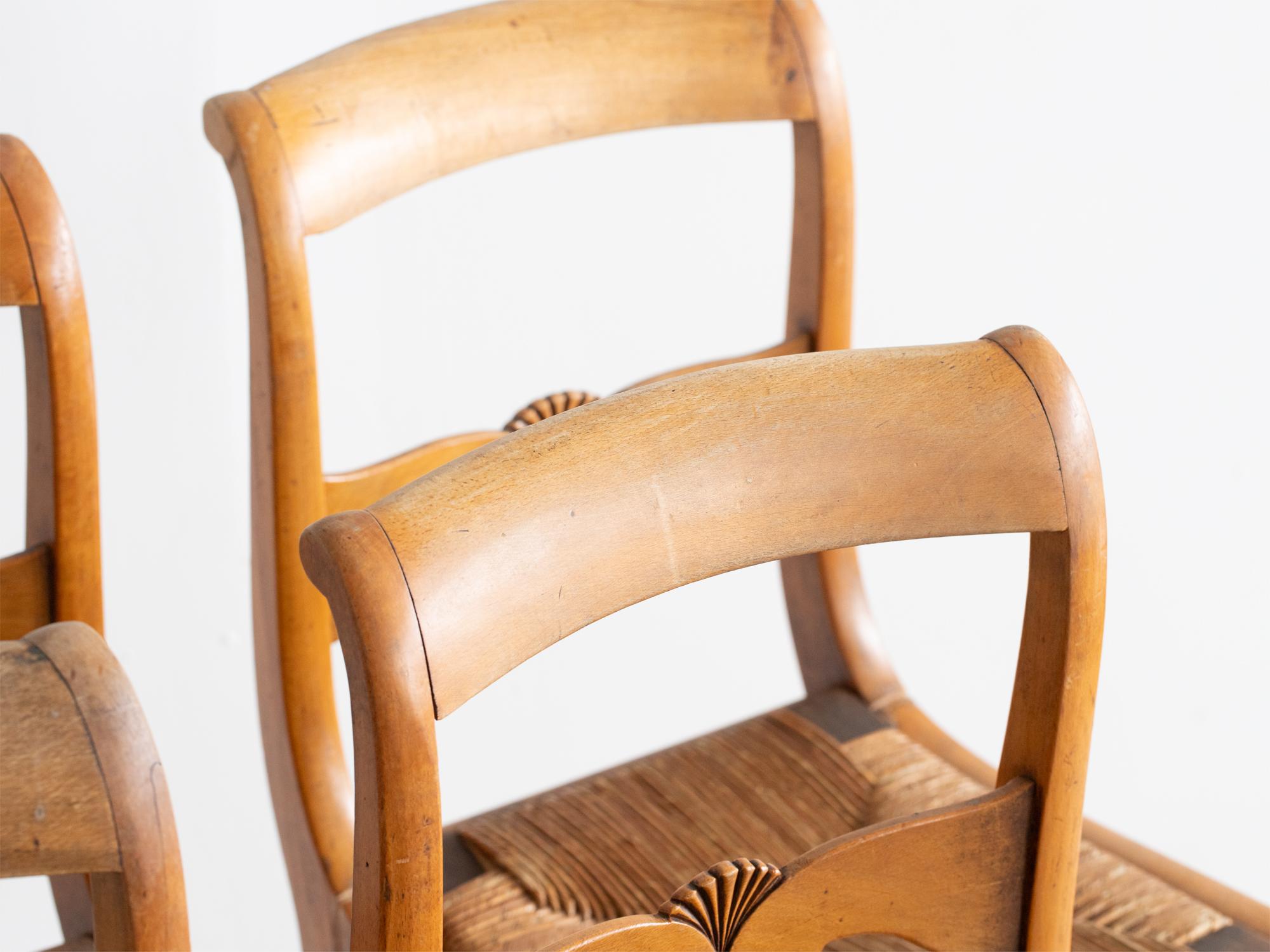 19th Century Continental Beech Dining Chairs For Sale 3