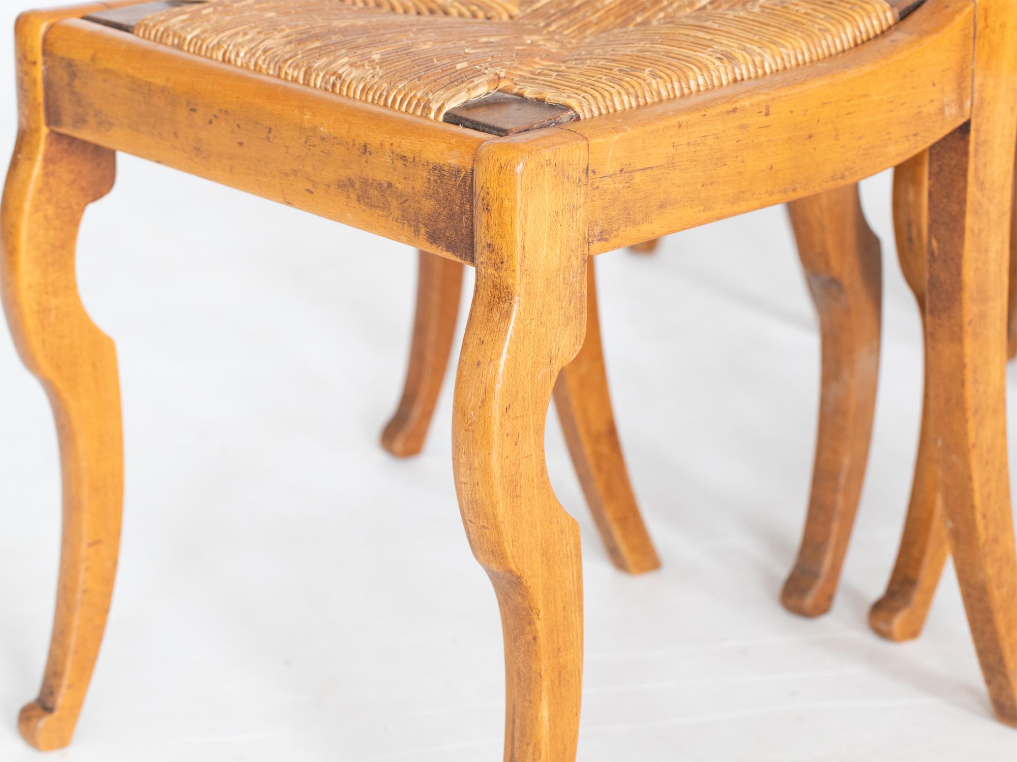 19th Century Continental Beech Dining Chairs For Sale 4
