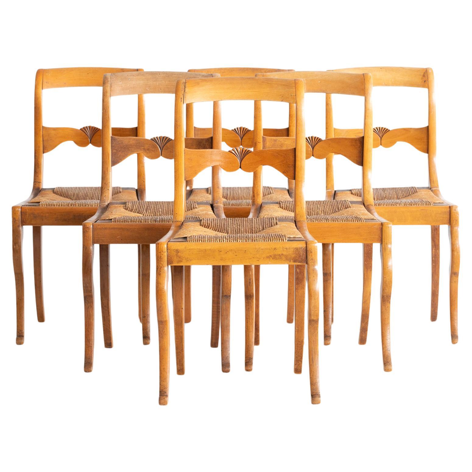 19th Century Continental Beech Dining Chairs