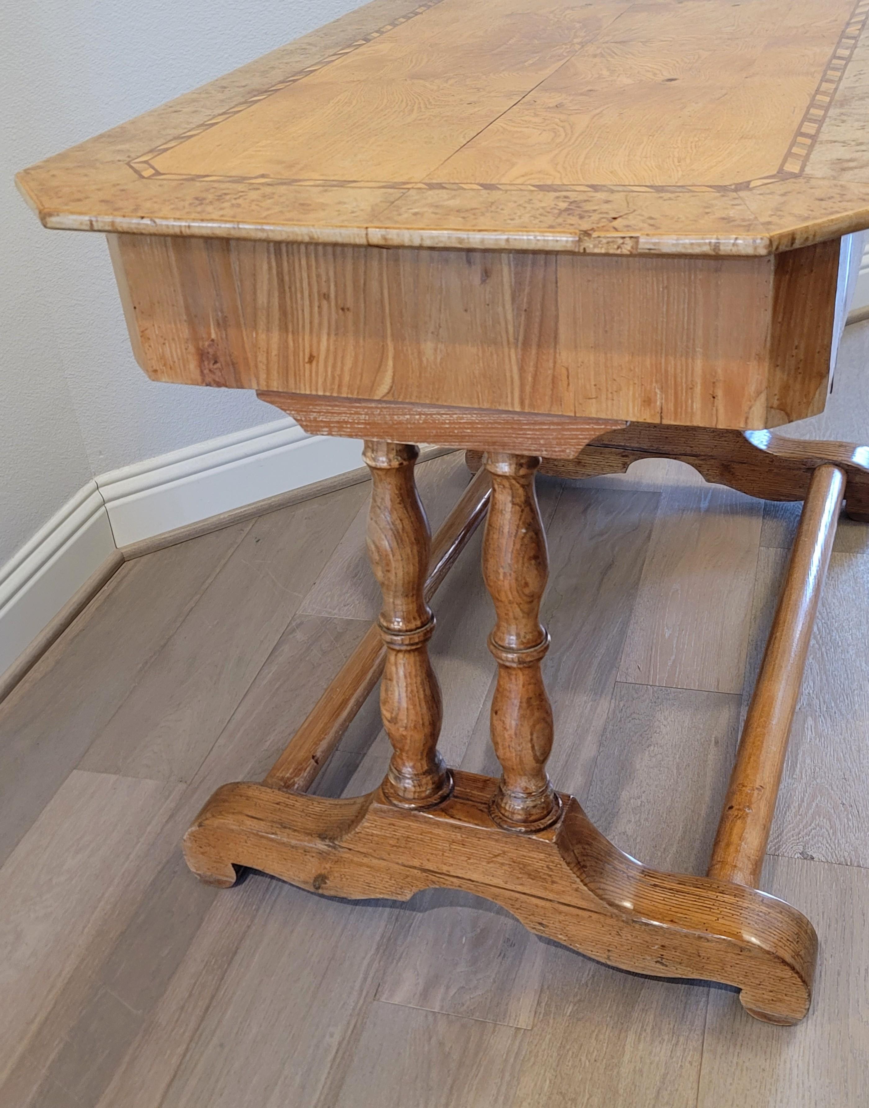 19th Century Continental Biedermeier Period Figured Maple Table  For Sale 4