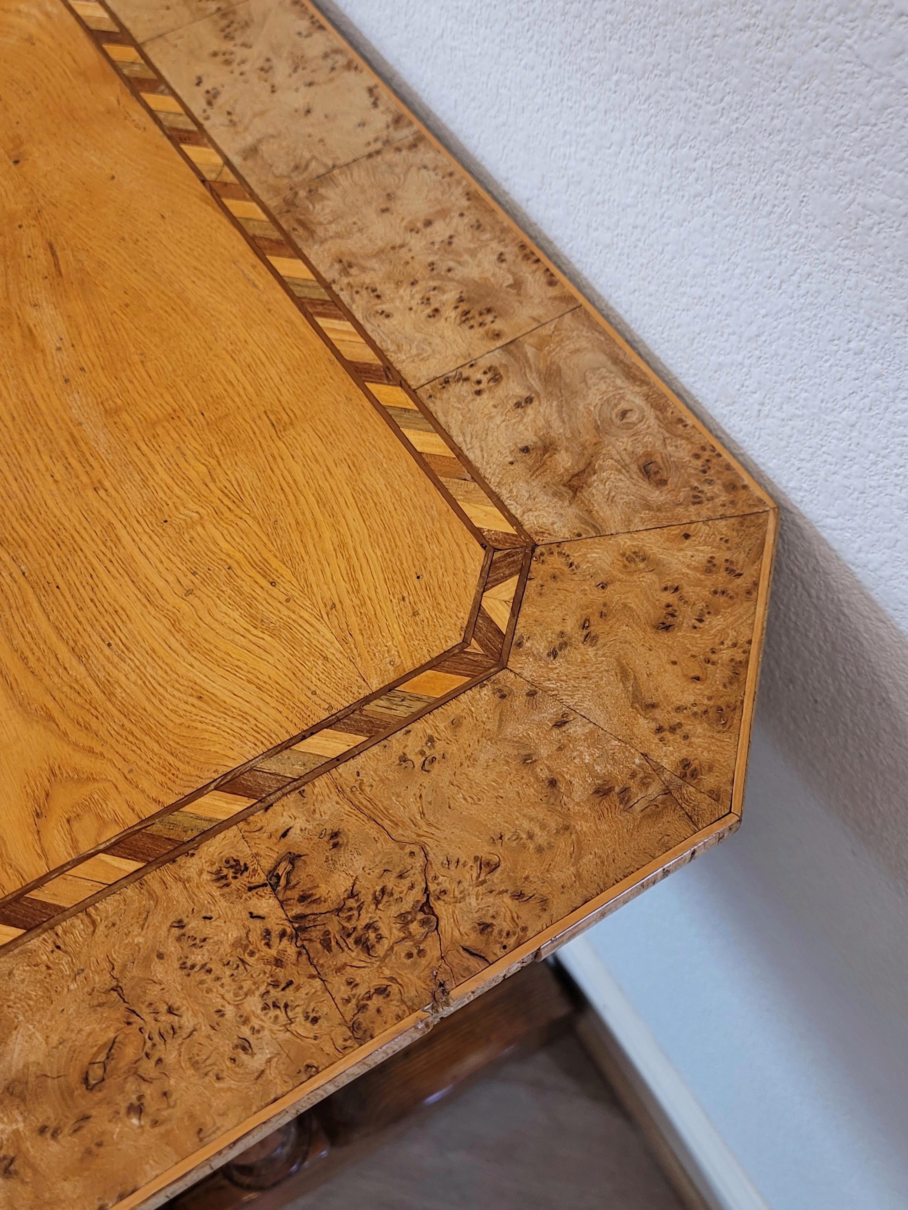 19th Century Continental Biedermeier Period Figured Maple Table  For Sale 9