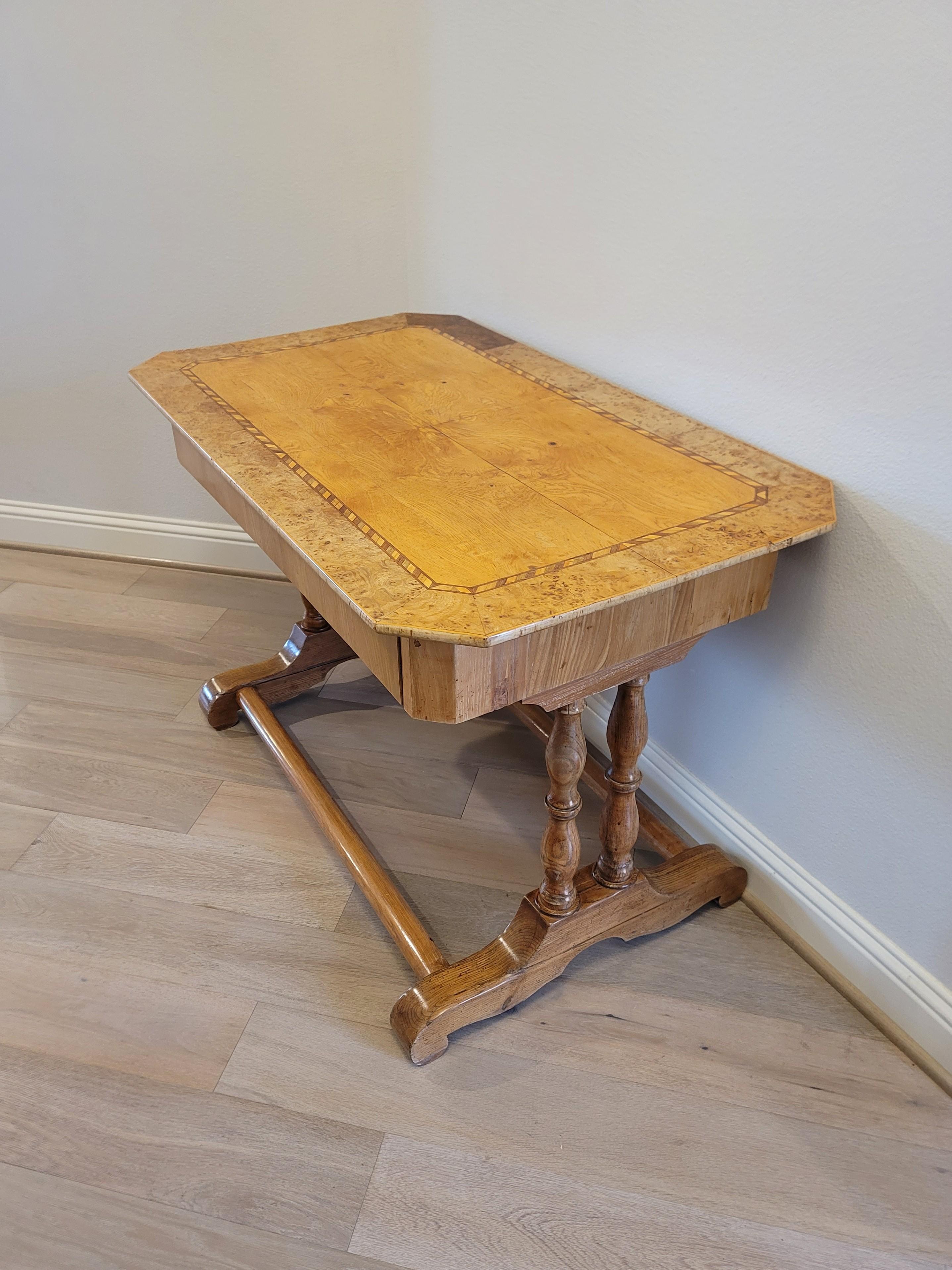 19th Century Continental Biedermeier Period Figured Maple Table  In Good Condition For Sale In Forney, TX