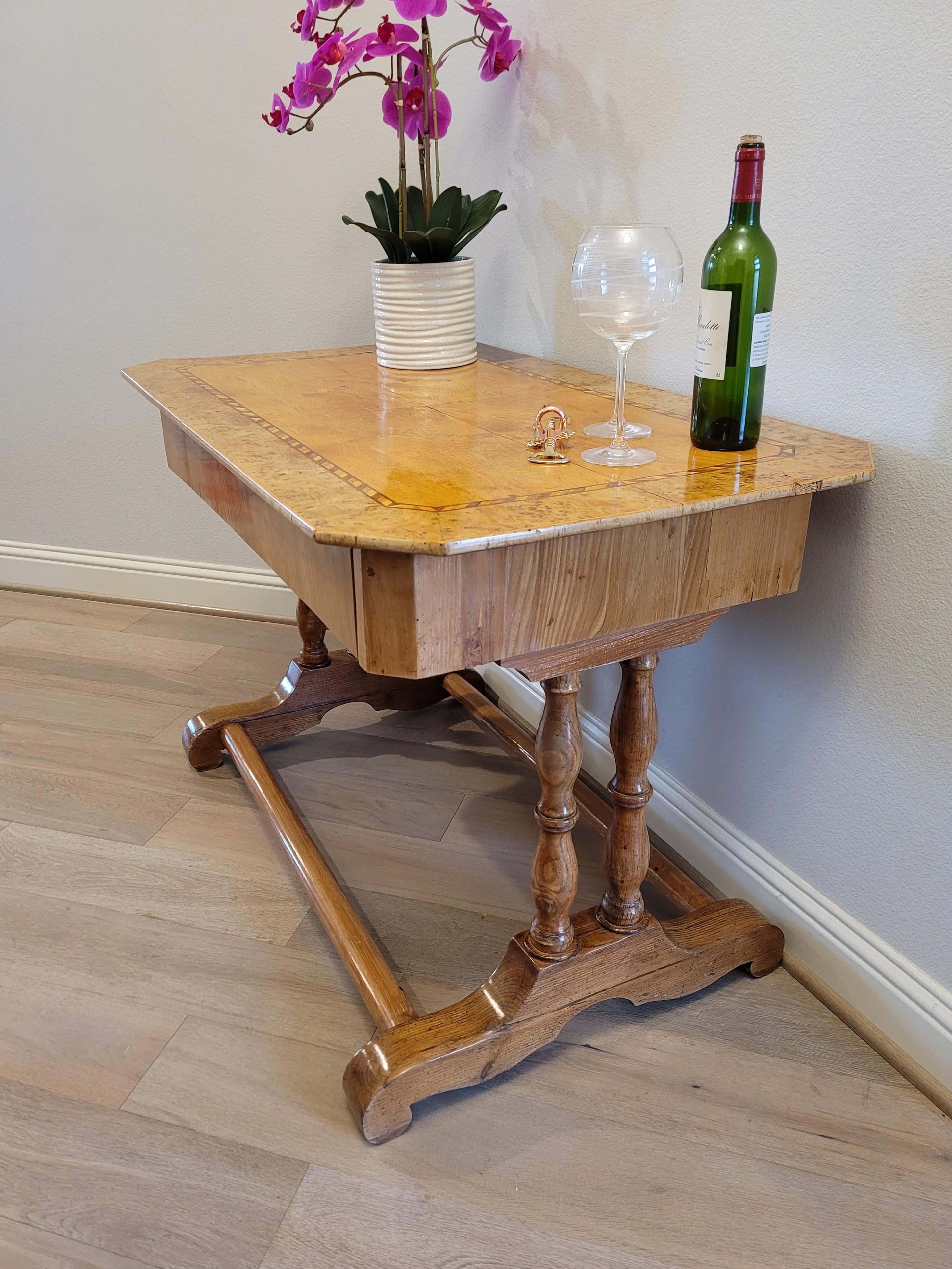 19th Century Continental Biedermeier Period Figured Maple Table  For Sale 3