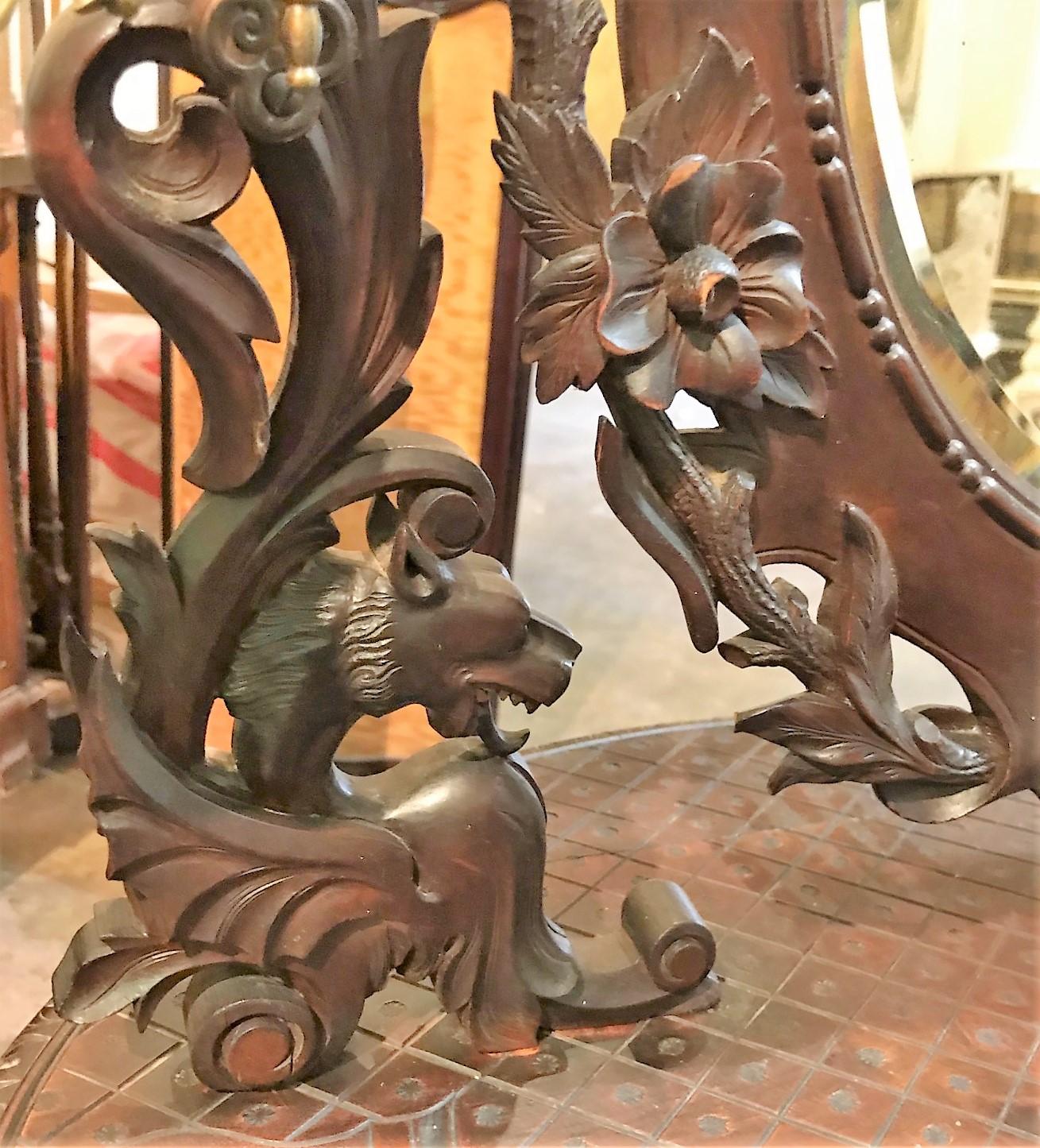 Hand-Carved 19th Century Continental Black Forest Shaving Stand