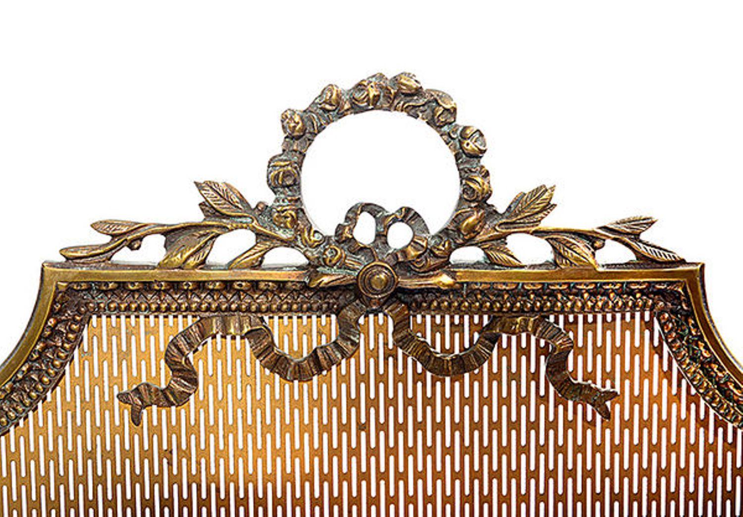 19th Century Continental Brass Folding Screen in the Manner of Louis XVI 1