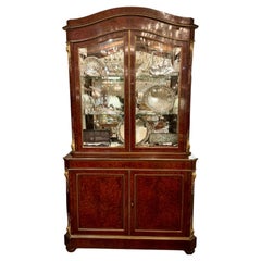 19th Century Continental Bronze-Mounted Amboyna Wood, China/ Display Cabinet