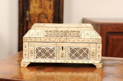 19th Century Continental Carved Bone Prisoner of War Box