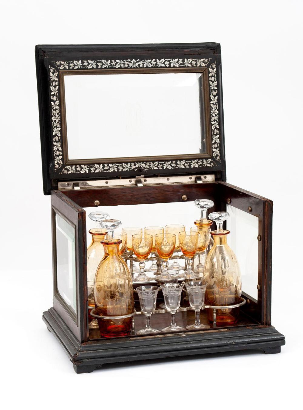 Glass 19th Century Continental Cave a Liqueur For Sale