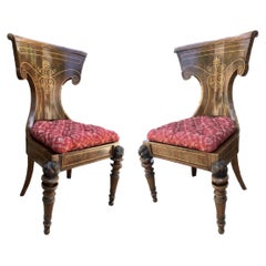 19ème siècle Continental Chairs for a Desk Side Chair Hallway Neoclassical