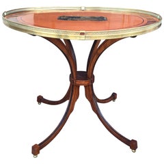 19th Century Continental Chinoiserie Oval Tea Table with Brass Gallery