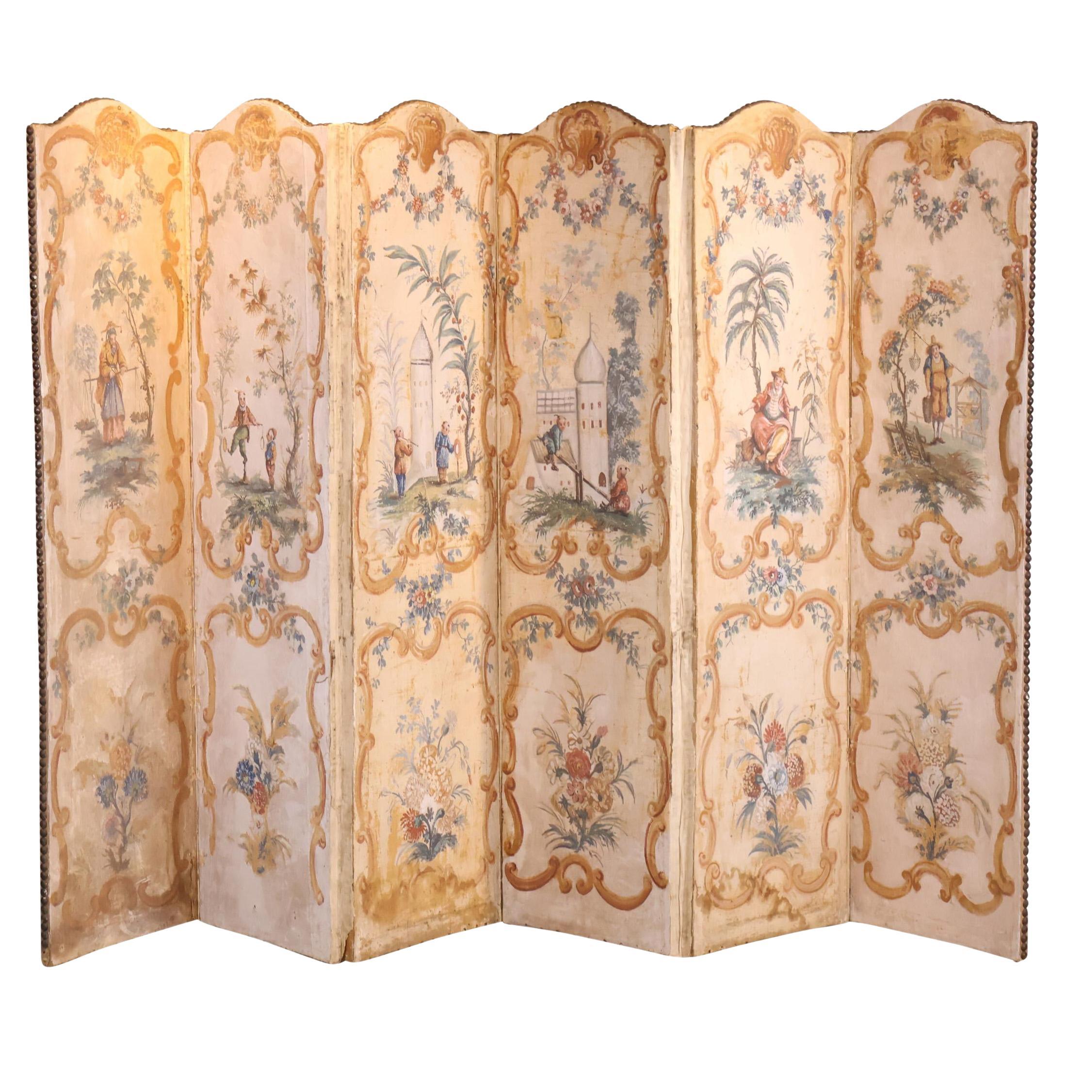 Biombo Chinoiserie Continental Siglo XIX en venta