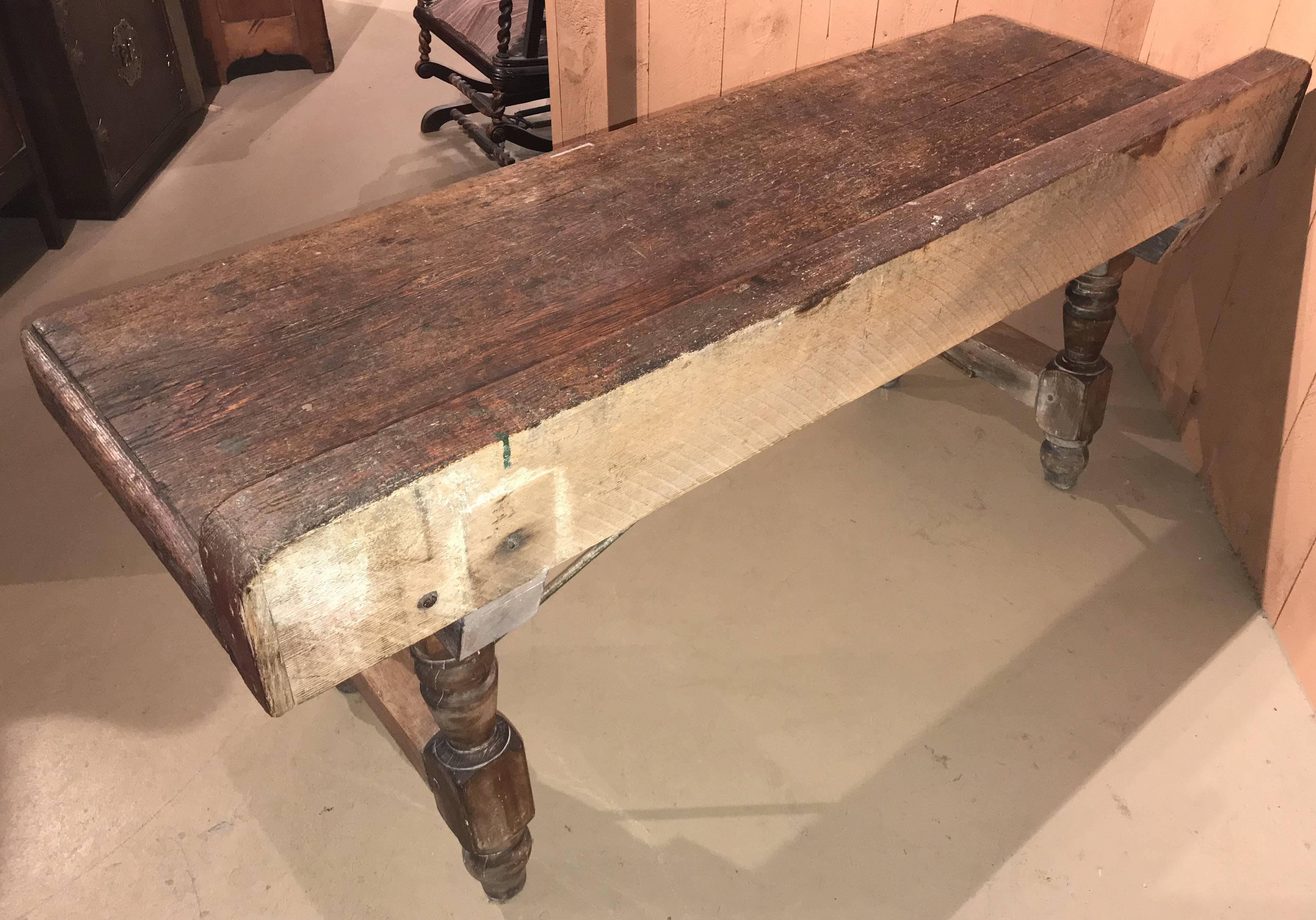 19th Century Continental Counter, Workbench, or Server with Crest Rail 4